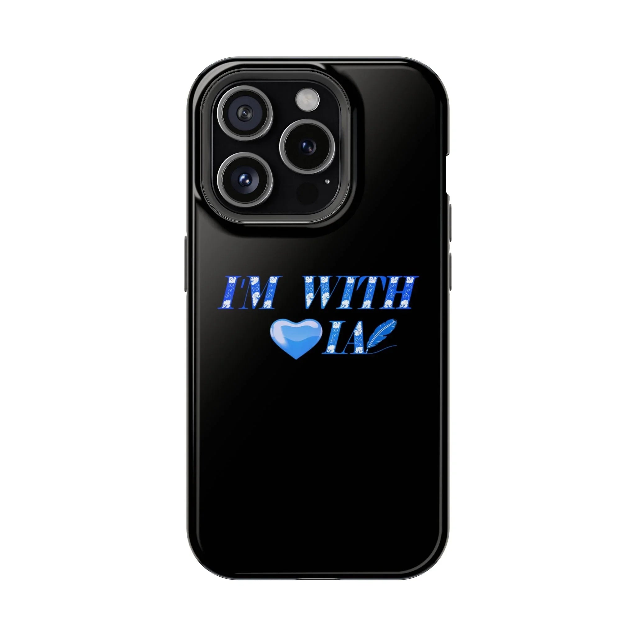 AI Phone Case — "I'm With IA" Blue Heart Magnetic Impact-Resistant Case