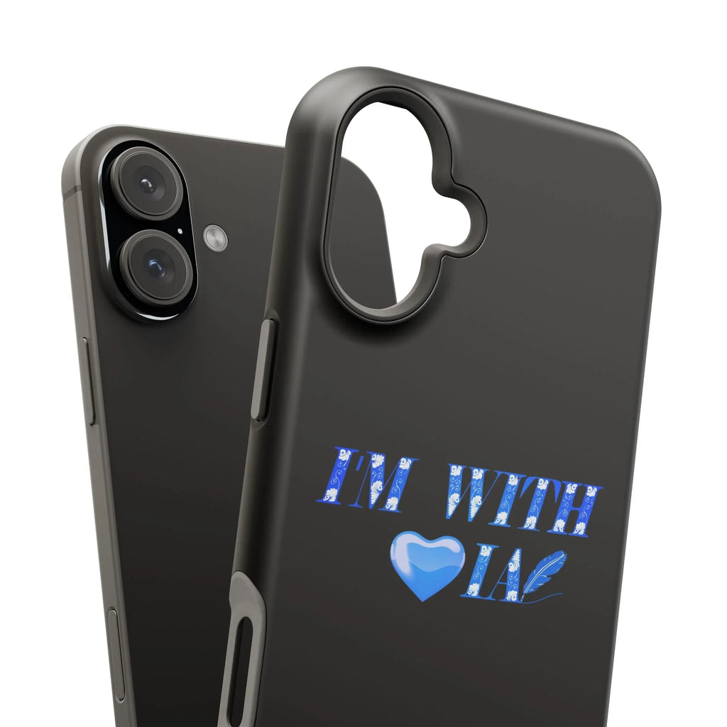 AI Phone Case — "I'm With IA" Blue Heart Magnetic Impact-Resistant Case