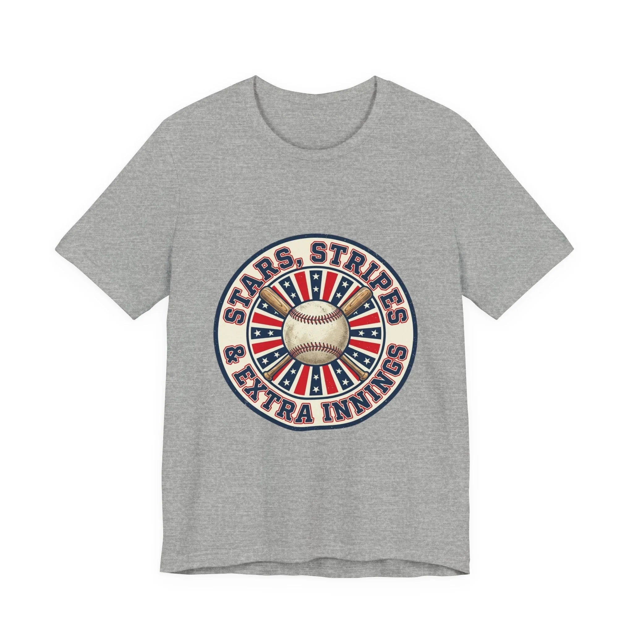 Stars Stripes & Extra Innings Baseball Tee | Patriotic baseball shirt, vintage ballpark aesthetic Printify