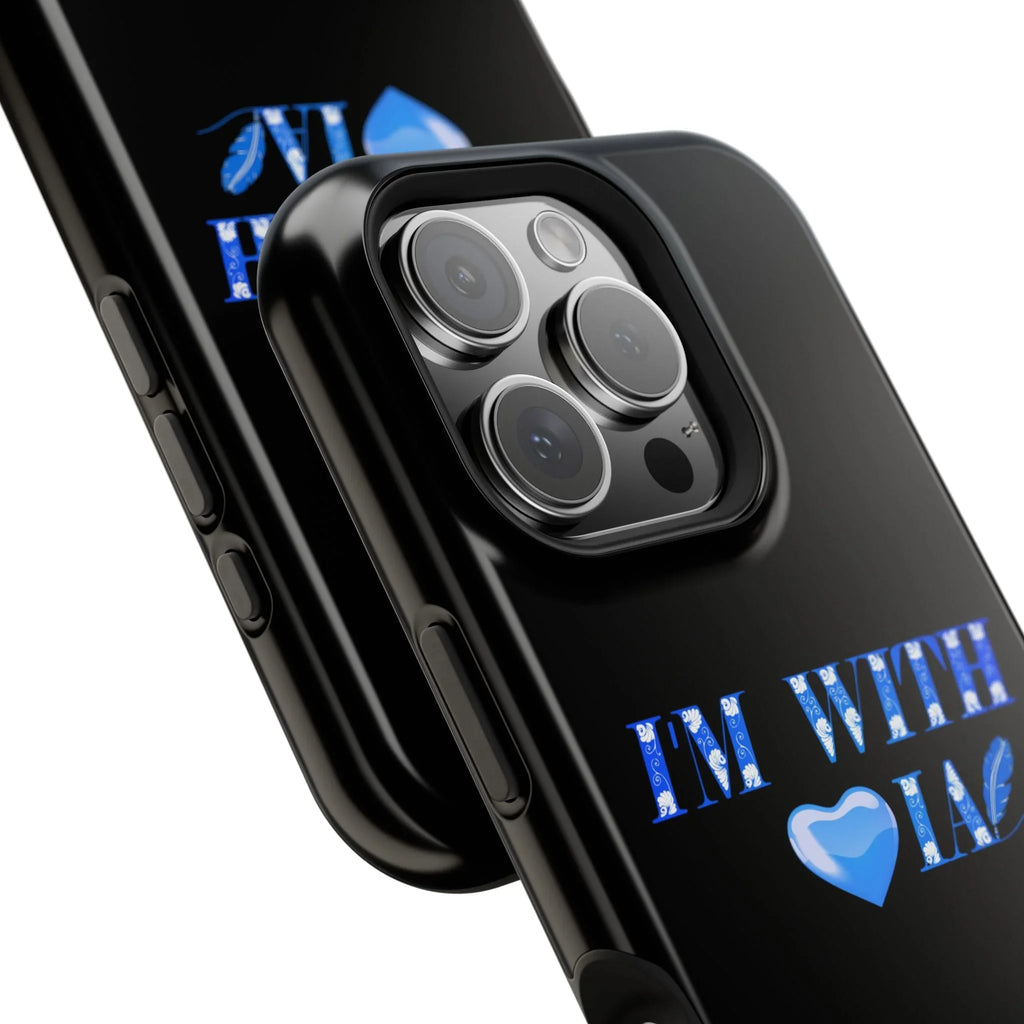 AI Phone Case — "I'm With IA" Blue Heart Magnetic Impact-Resistant Case