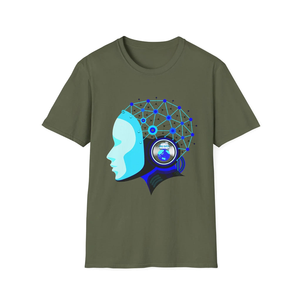 AI Neural Network Head T-Shirt | Futuristic Tech Brain Design Printify