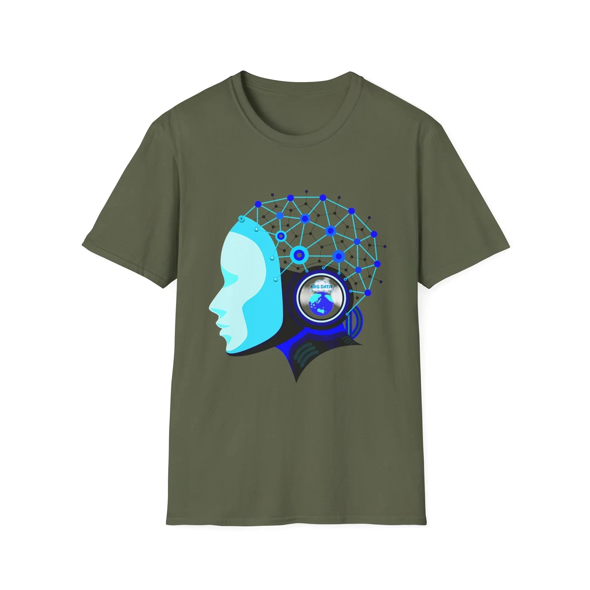 AI Neural Network Head T-Shirt | Futuristic Tech Brain Design Printify