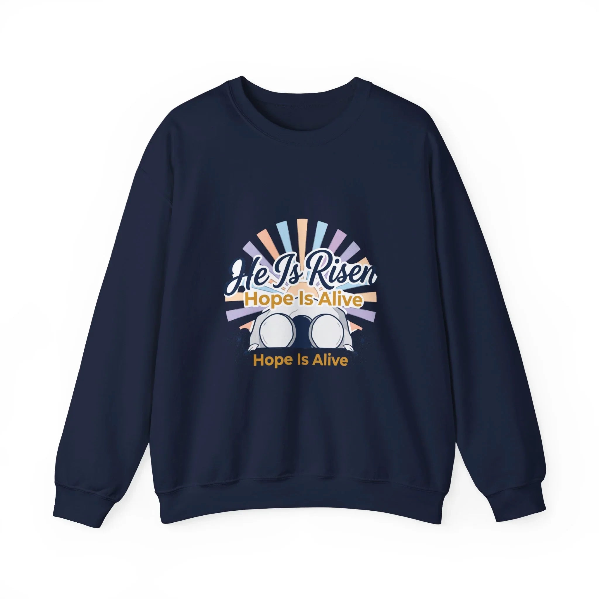 He Is Risen Christian Easter Sweatshirt Printify