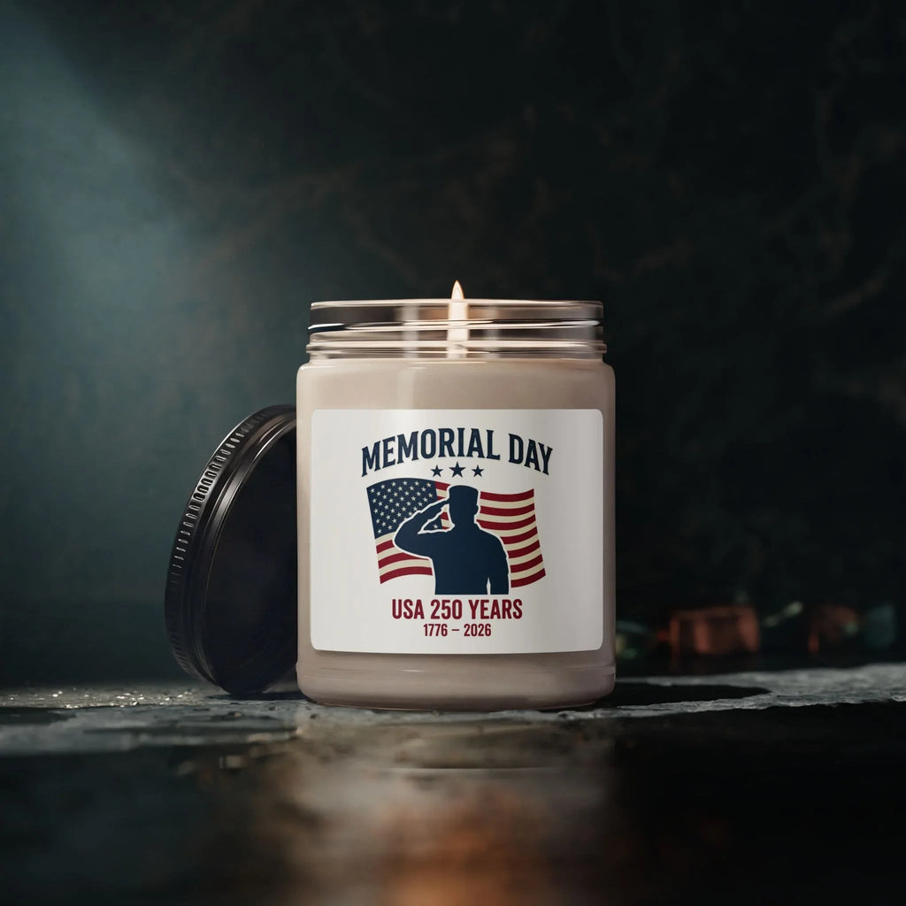 Memorial Day USA Scented Soy Candle 9oz | Patriotic Memorial Candle Printify