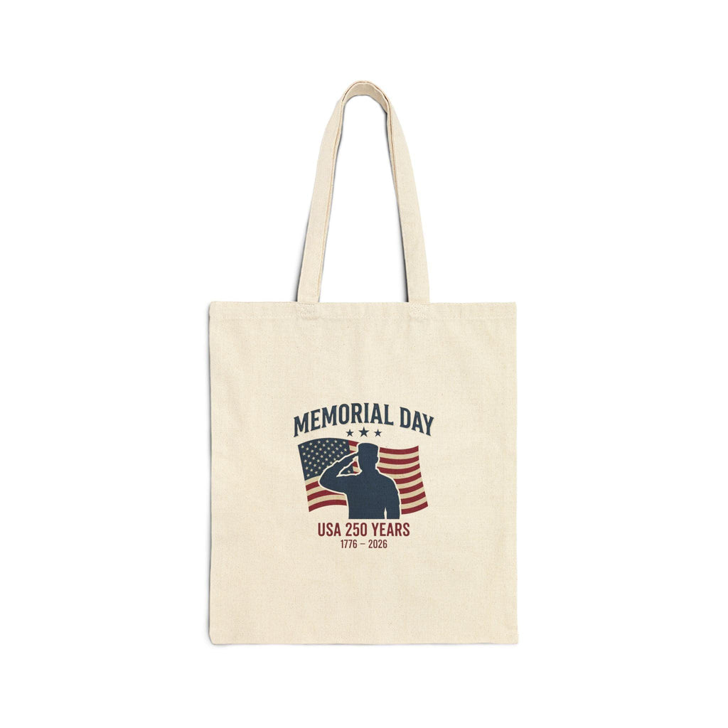 Memorial Day USA 250 Tote, Vintage Distressed Americana, Red White Blue Canvas Printify