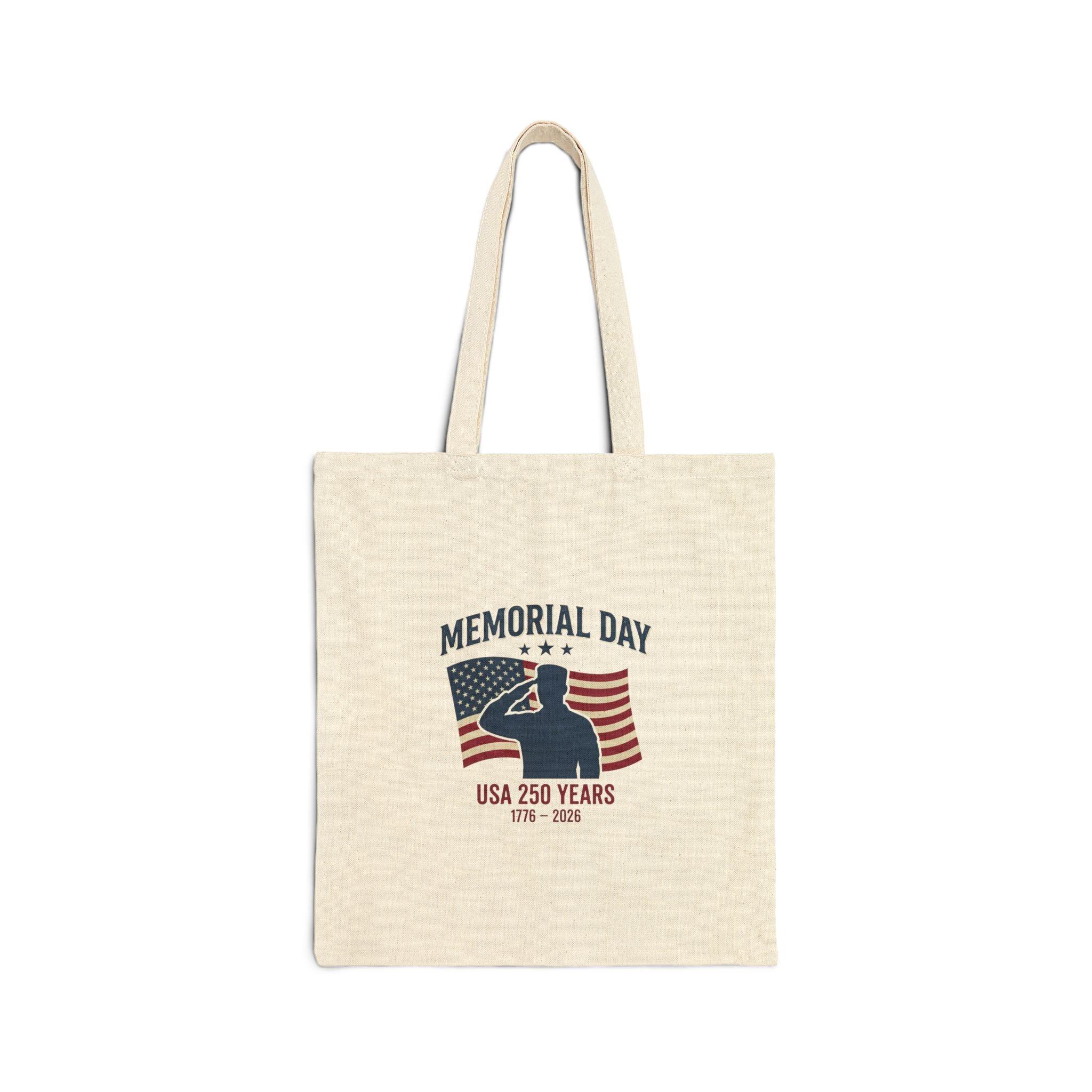 Memorial Day USA 250 Tote, Vintage Distressed Americana, Red White Blue Canvas Printify
