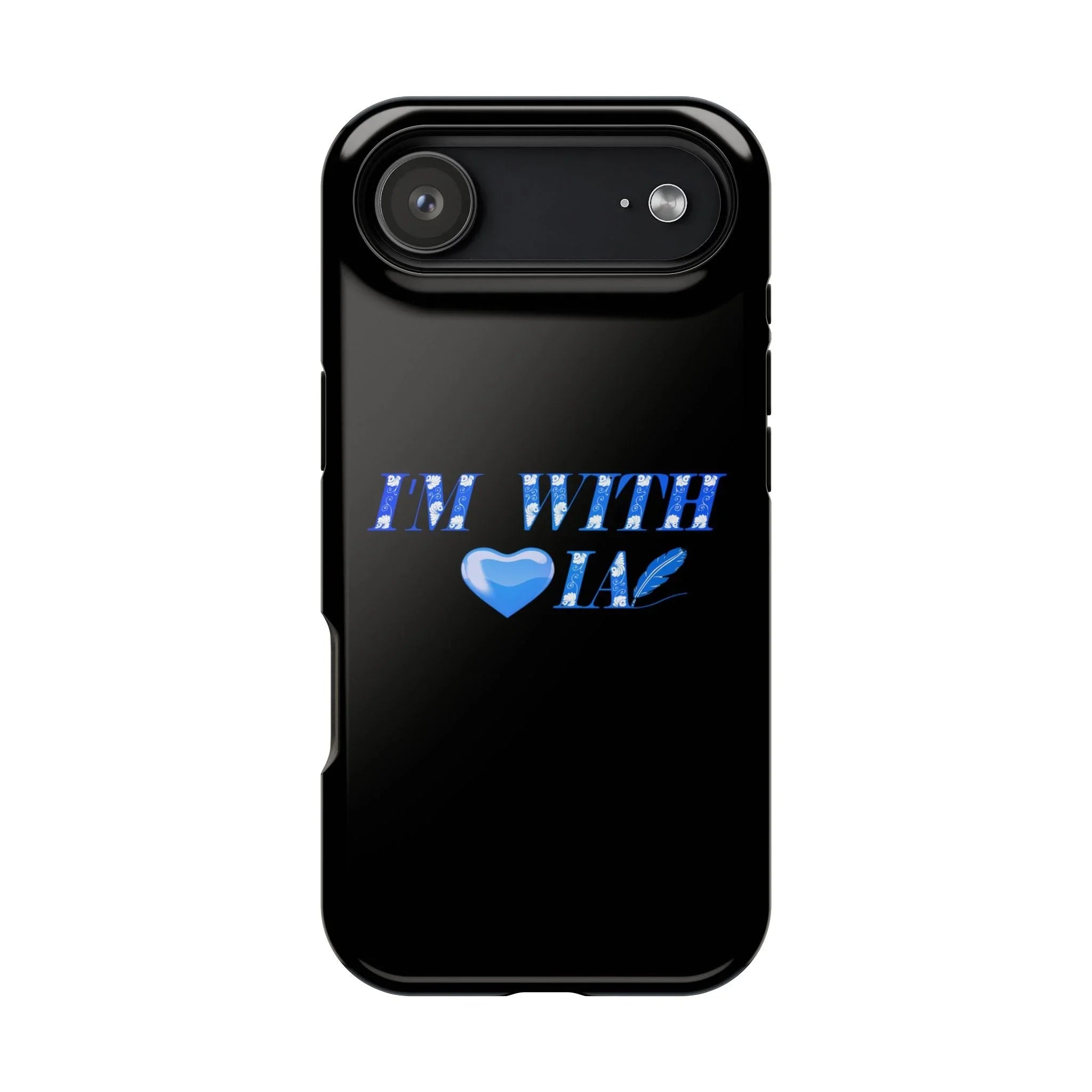AI Phone Case — "I'm With IA" Blue Heart Magnetic Impact-Resistant Case