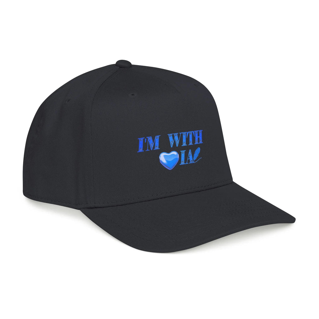 “I’m With IA” Mid Profile Baseball Cap - Blue Heart Design Printify