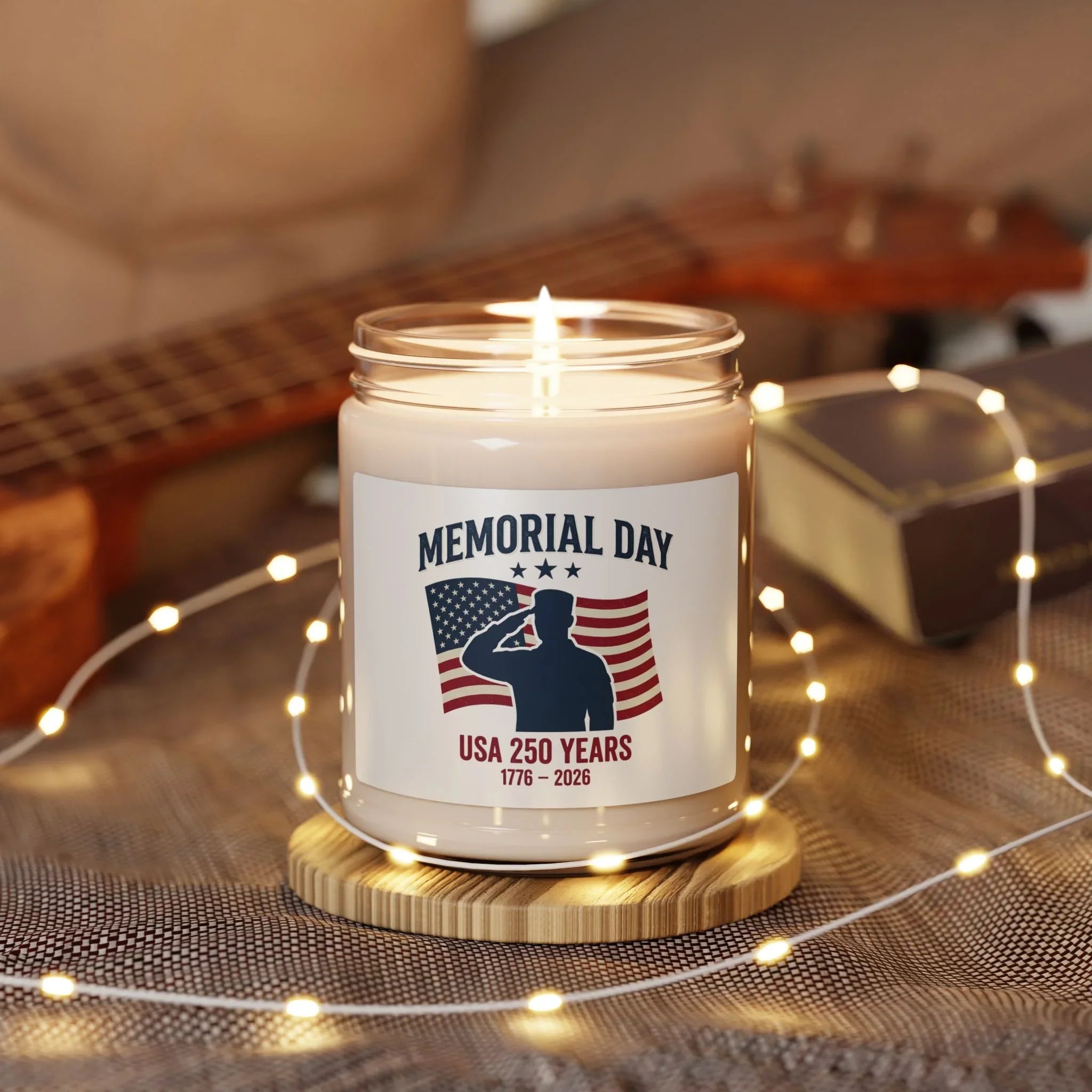 Memorial Day USA Scented Soy Candle 9oz | Patriotic Memorial Candle Printify