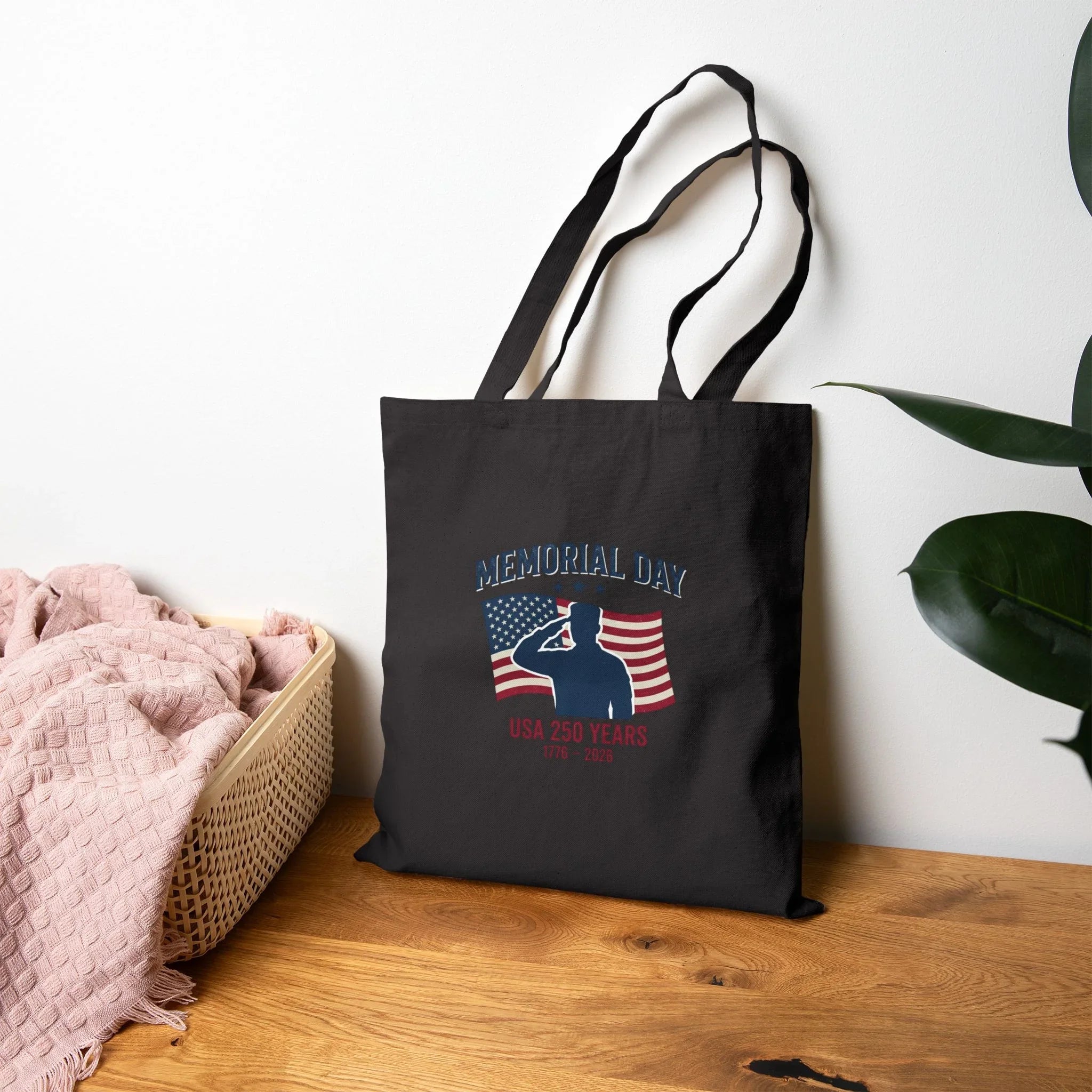 Memorial Day USA 250 Tote, Vintage Distressed Americana, Red White Blue Canvas Printify
