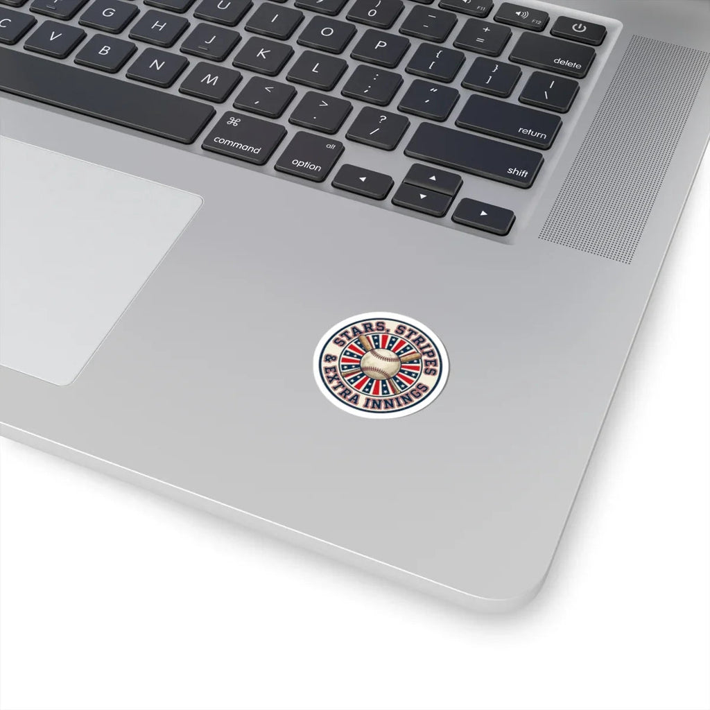 Stars Stripes Extra Innings Sticker | Vintage Patriotic Baseball Graphic Printify