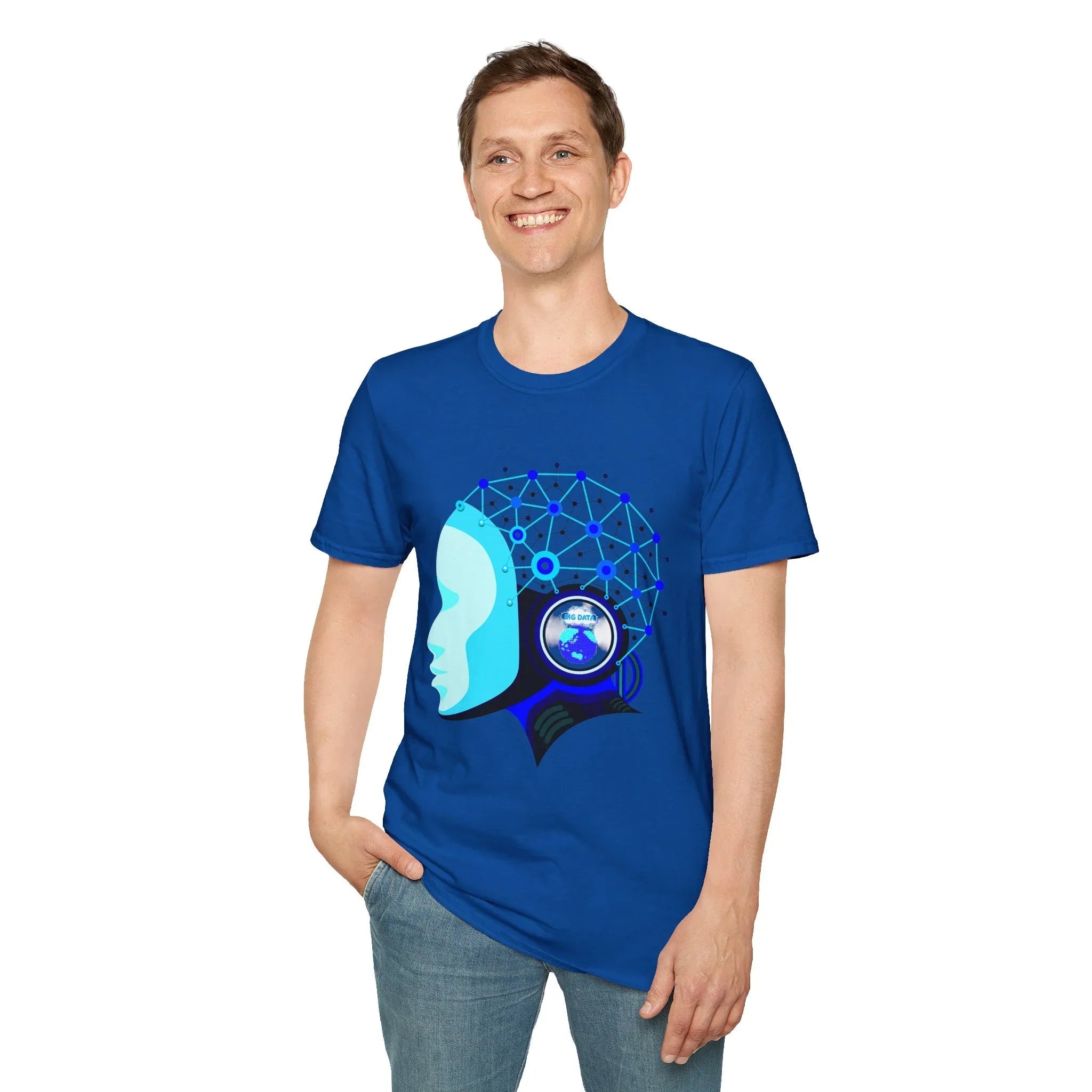 AI Neural Network Head T-Shirt | Futuristic Tech Brain Design Printify