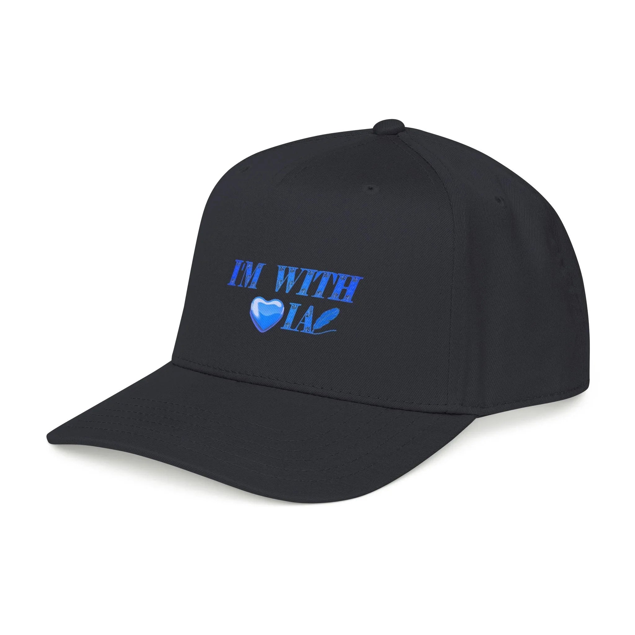 “I’m With IA” Mid Profile Baseball Cap - Blue Heart Design Printify