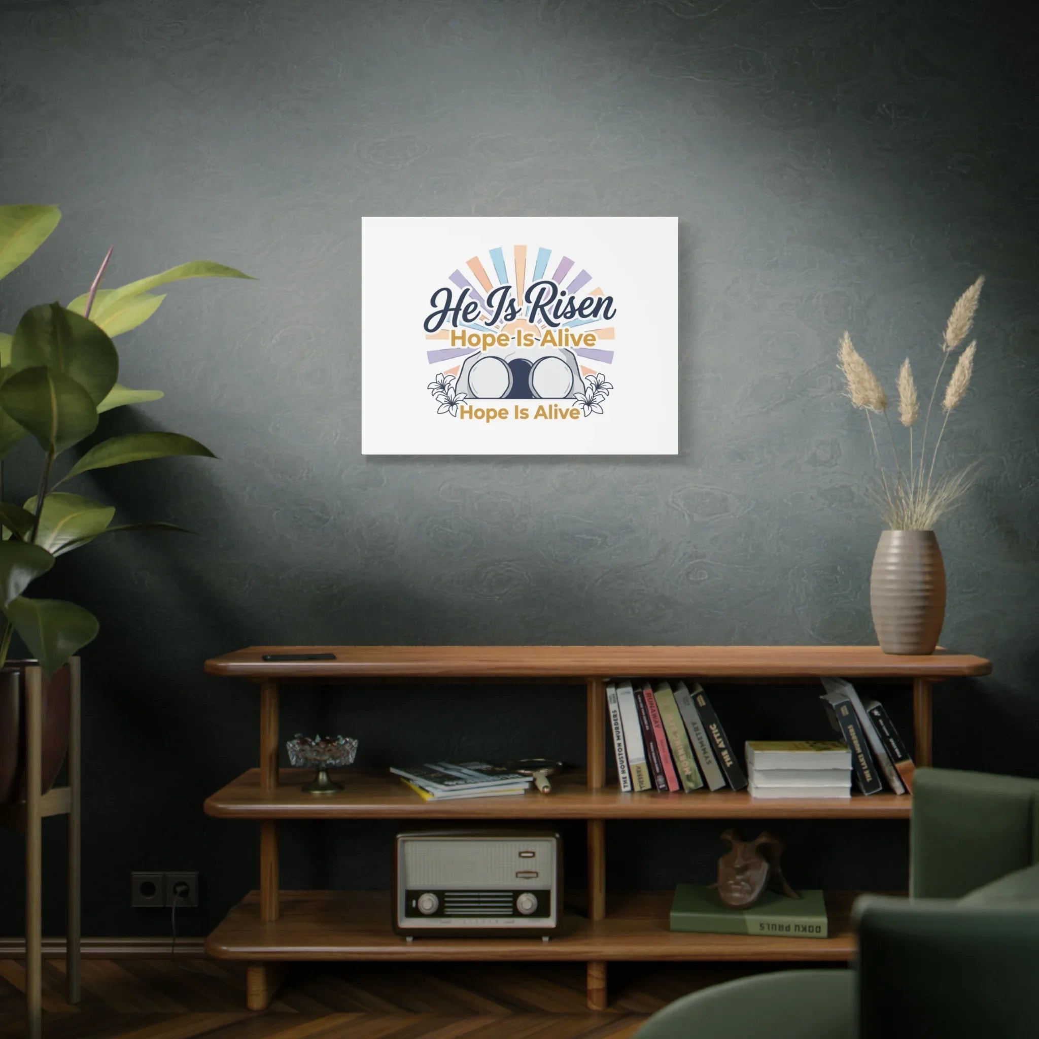He Is Risen Canvas | Christian Easter Wall Art, Resurrection, Hope Is Alive Printify