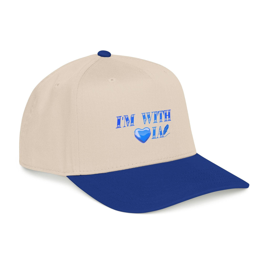 “I’m With IA” Mid Profile Baseball Cap - Blue Heart Design Printify