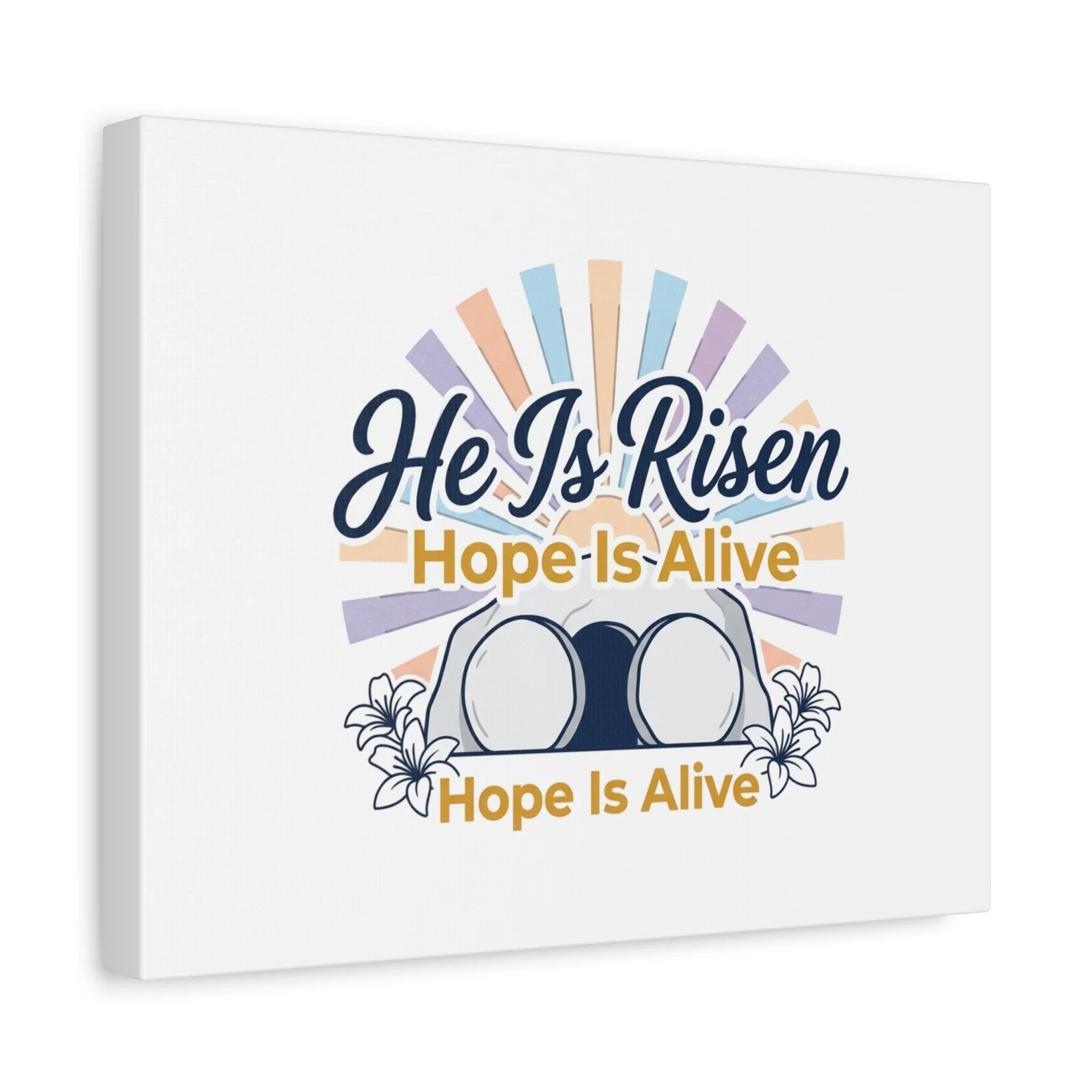 He Is Risen Canvas | Christian Easter Wall Art, Resurrection, Hope Is Alive Printify