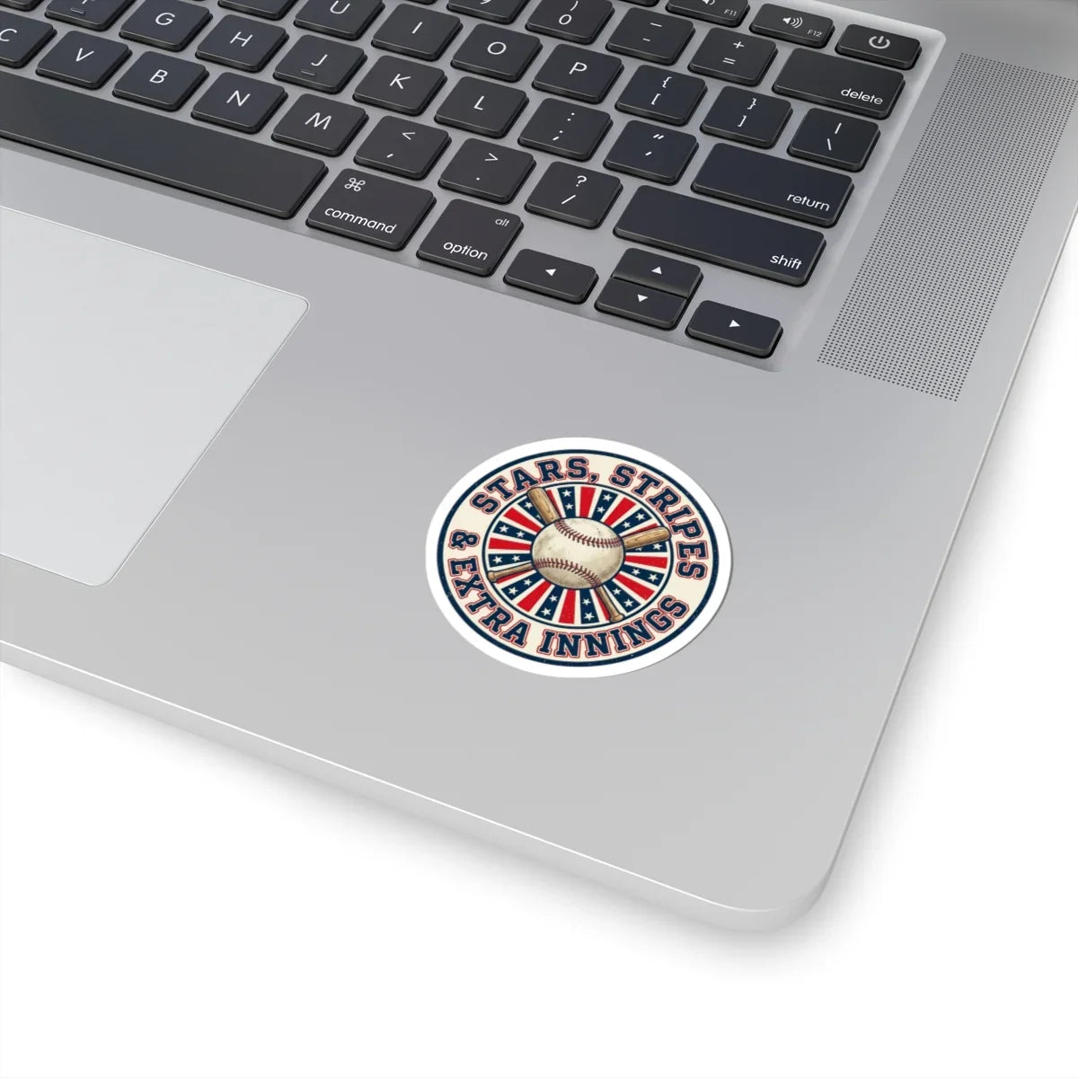 Stars Stripes Extra Innings Sticker | Vintage Patriotic Baseball Graphic Printify