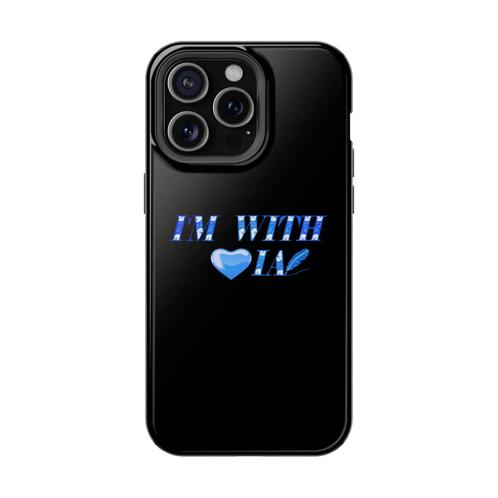 AI Phone Case — "I'm With IA" Blue Heart Magnetic Impact-Resistant Case