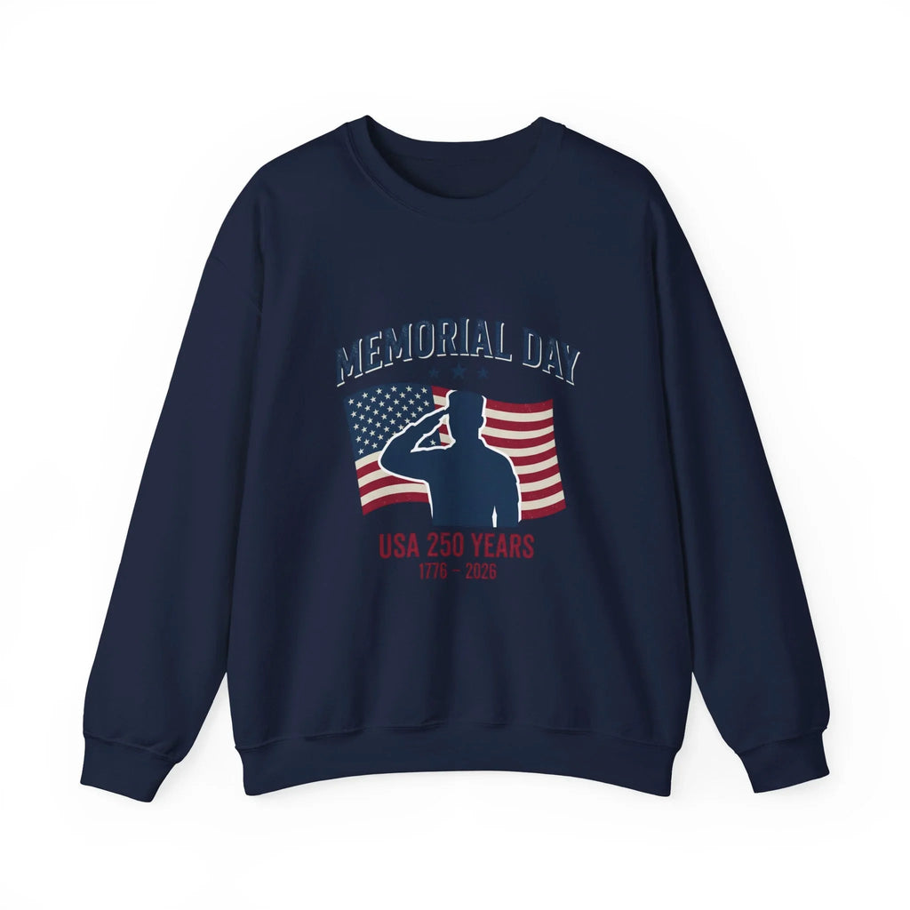 Memorial Day USA Crewneck Sweatshirt | vintage distressed patriotic Printify