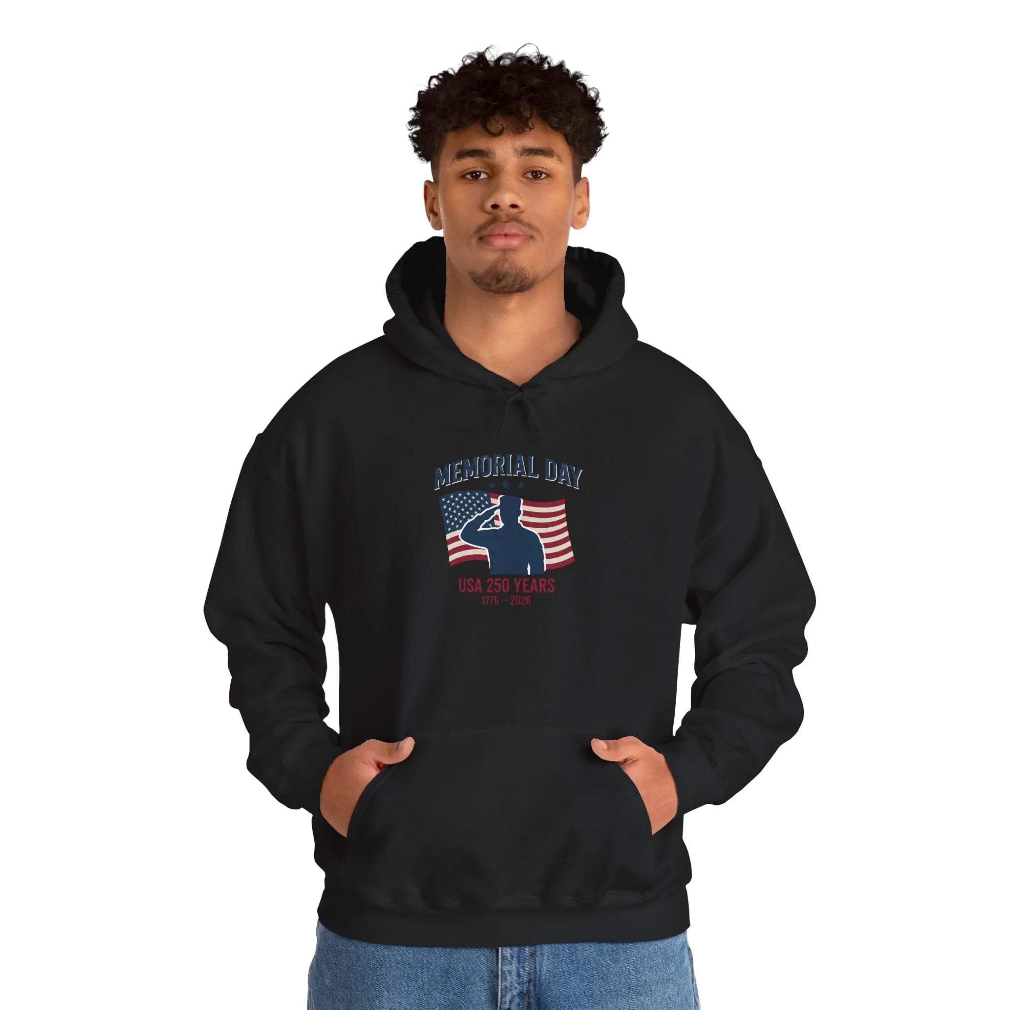 Memorial Day USA 250 Hoodie | Vintage Distressed Patriotic Printify