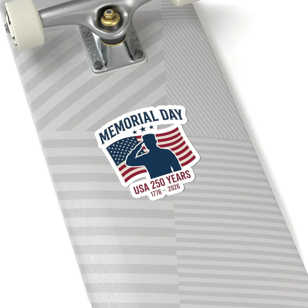 Memorial Day USA Sticker | vintage distressed red white blue Printify