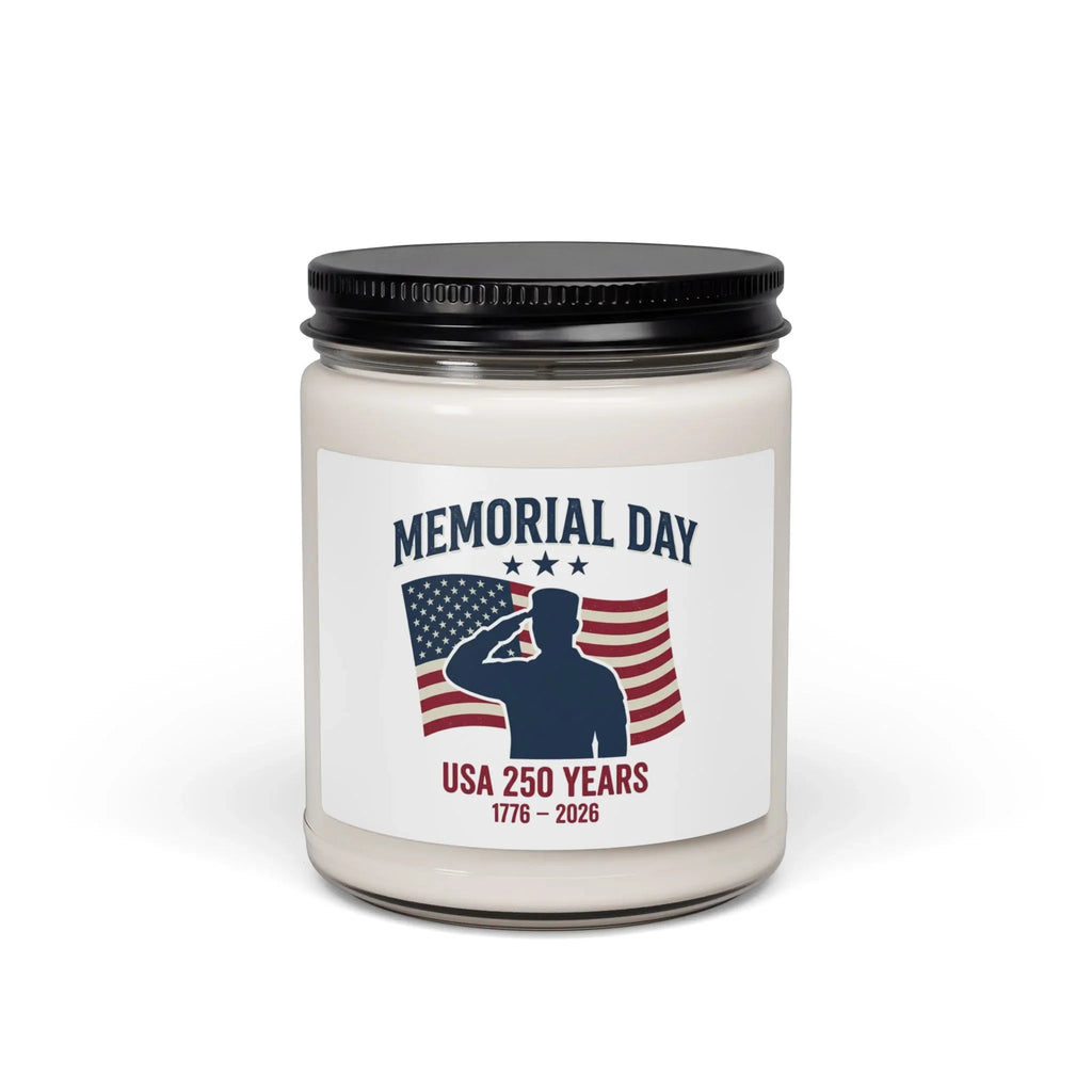 Memorial Day USA Scented Soy Candle 9oz | Patriotic Memorial Candle Printify