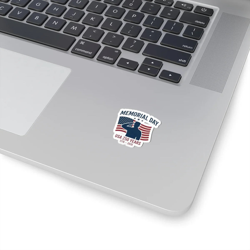 Memorial Day USA Sticker | vintage distressed red white blue Printify