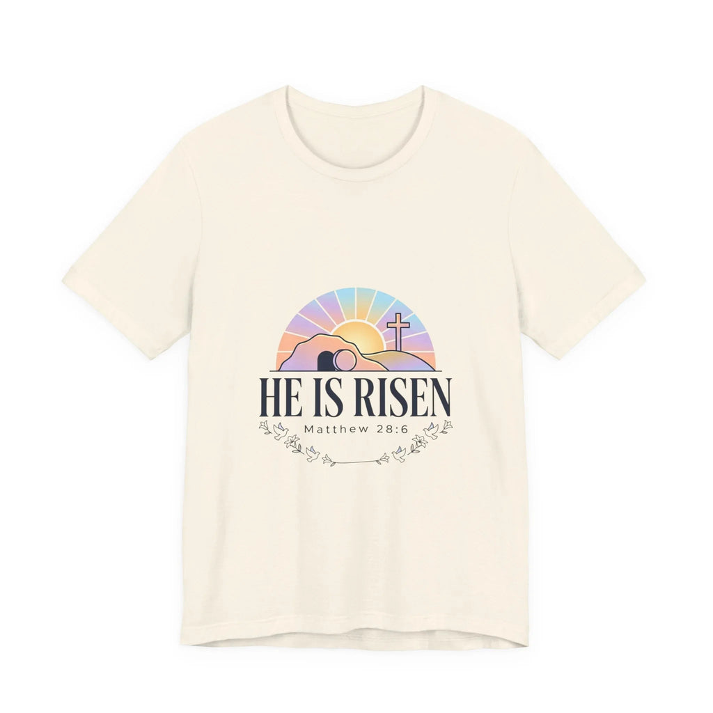 He Is Risen Tee | Easter shirt, Christian apparel, resurrection scripture shirt Printify