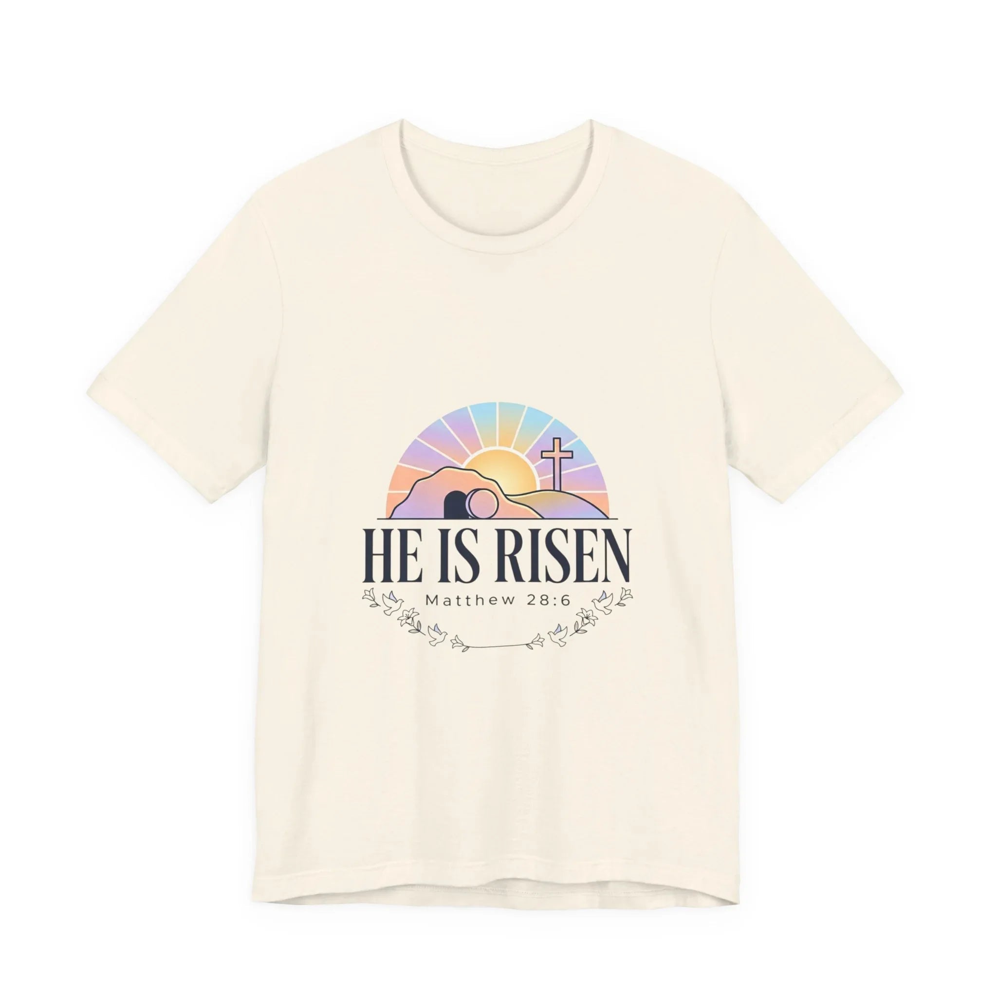 He Is Risen Tee | Easter shirt, Christian apparel, resurrection scripture shirt Printify