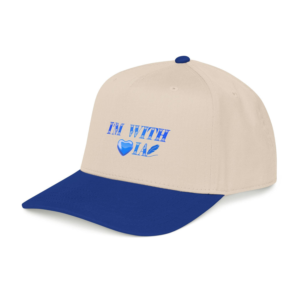 “I’m With IA” Mid Profile Baseball Cap - Blue Heart Design Printify