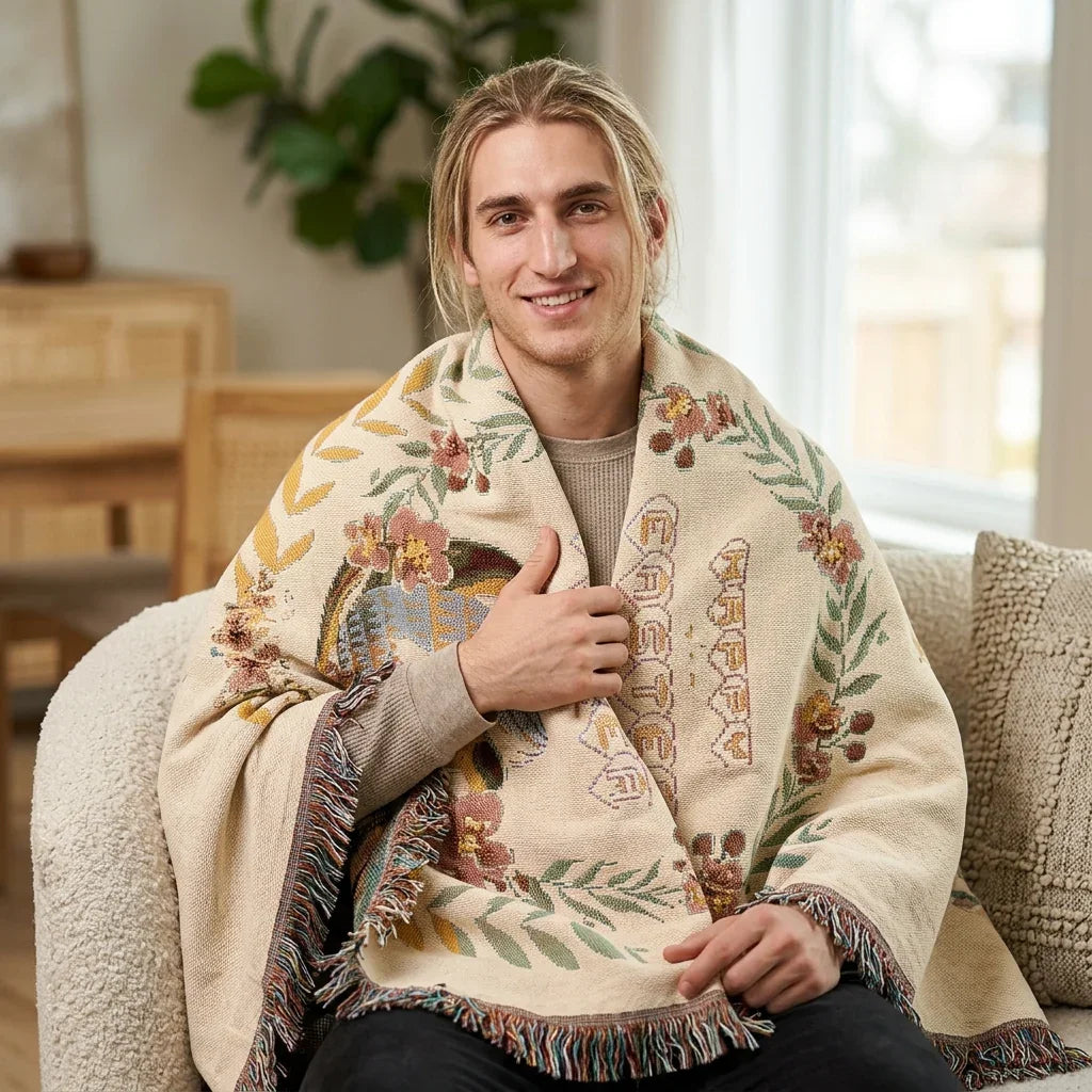 Happy Easter Day Woven Blanket — Festive Spring Easter Throw Printify