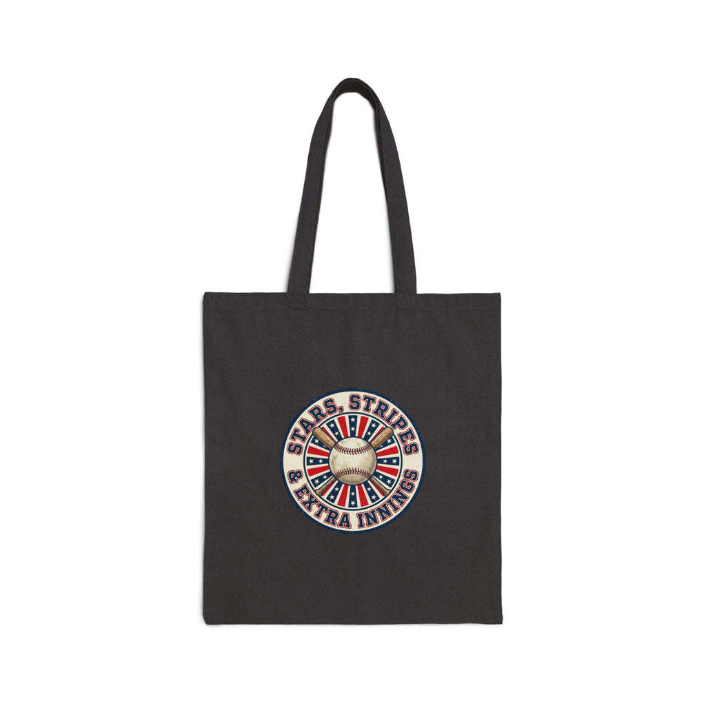 Vintage Patriotic Baseball Emblem Tote | Red White Blue Ballpark Aesthetic Printify