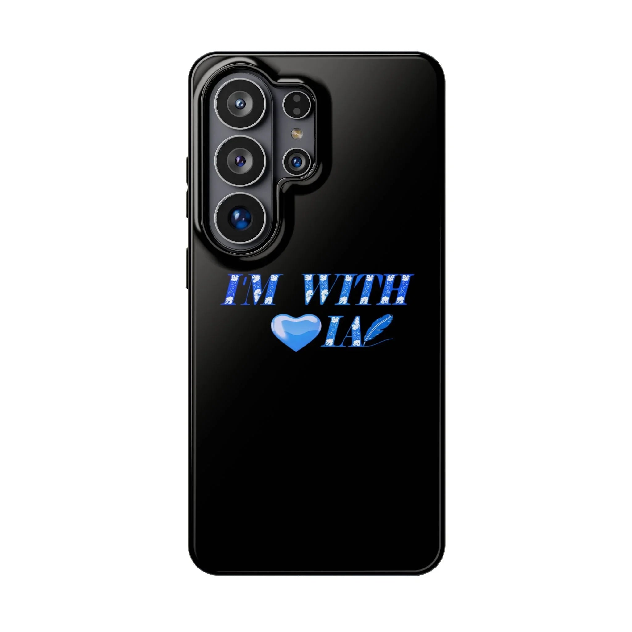 AI Phone Case — "I'm With IA" Blue Heart Magnetic Impact-Resistant Case Printify