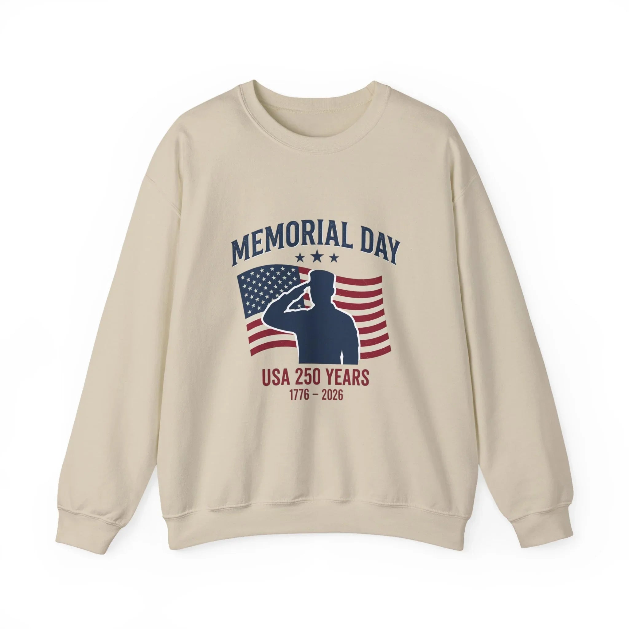 Memorial Day USA Crewneck Sweatshirt | vintage distressed patriotic Printify