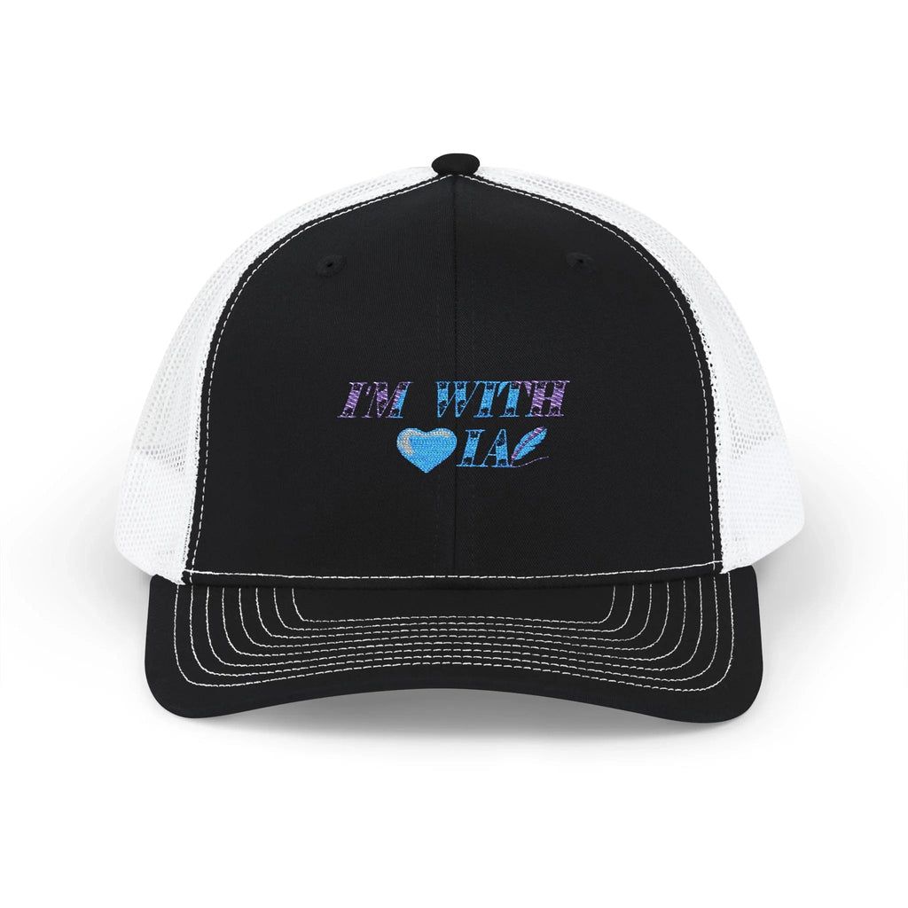Trucker Cap — "I'm With IA" Heart Graphic Snapback Printify