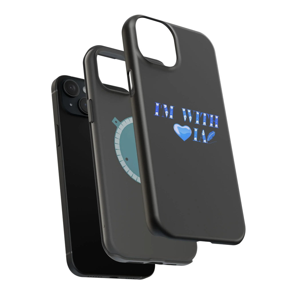 AI Phone Case — "I'm With IA" Blue Heart Magnetic Impact-Resistant Case Printify