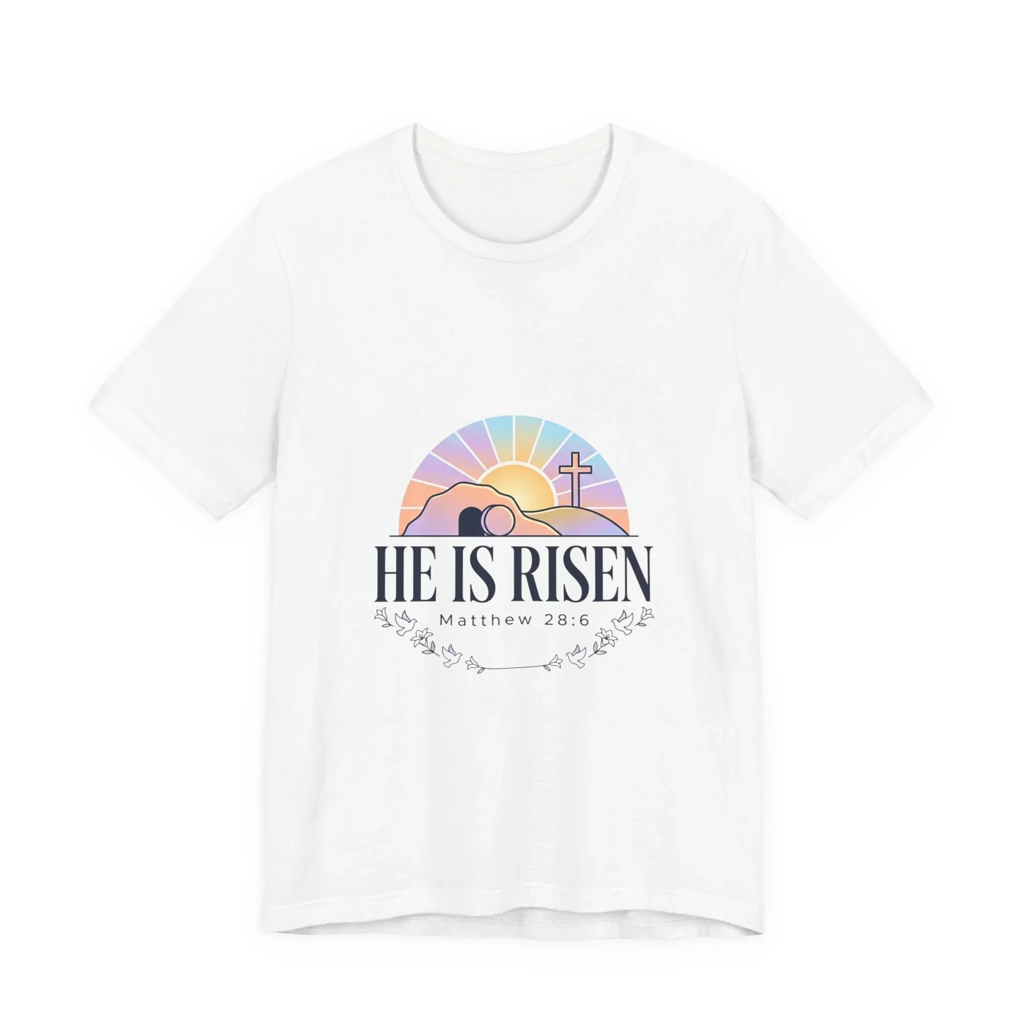 He Is Risen Tee | Easter shirt, Christian apparel, resurrection scripture shirt Printify