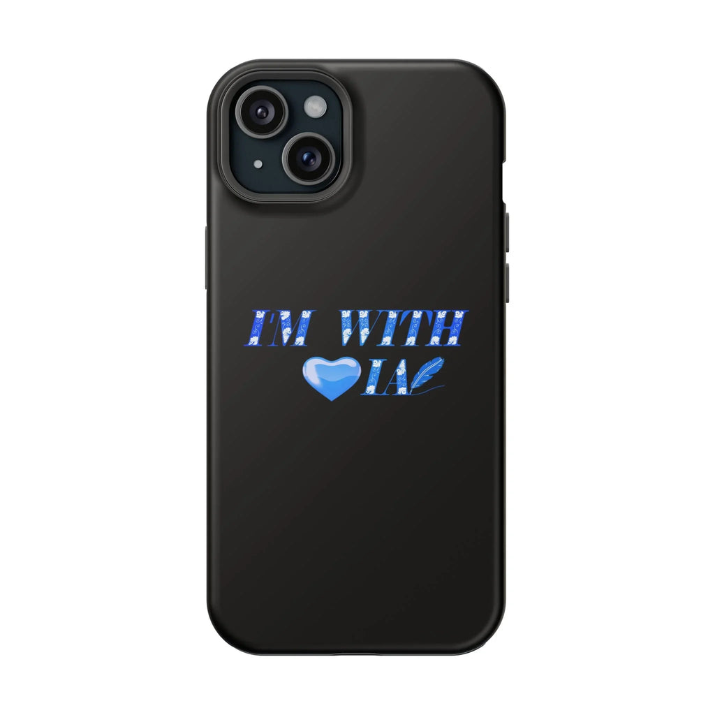AI Phone Case — "I'm With IA" Blue Heart Magnetic Impact-Resistant Case