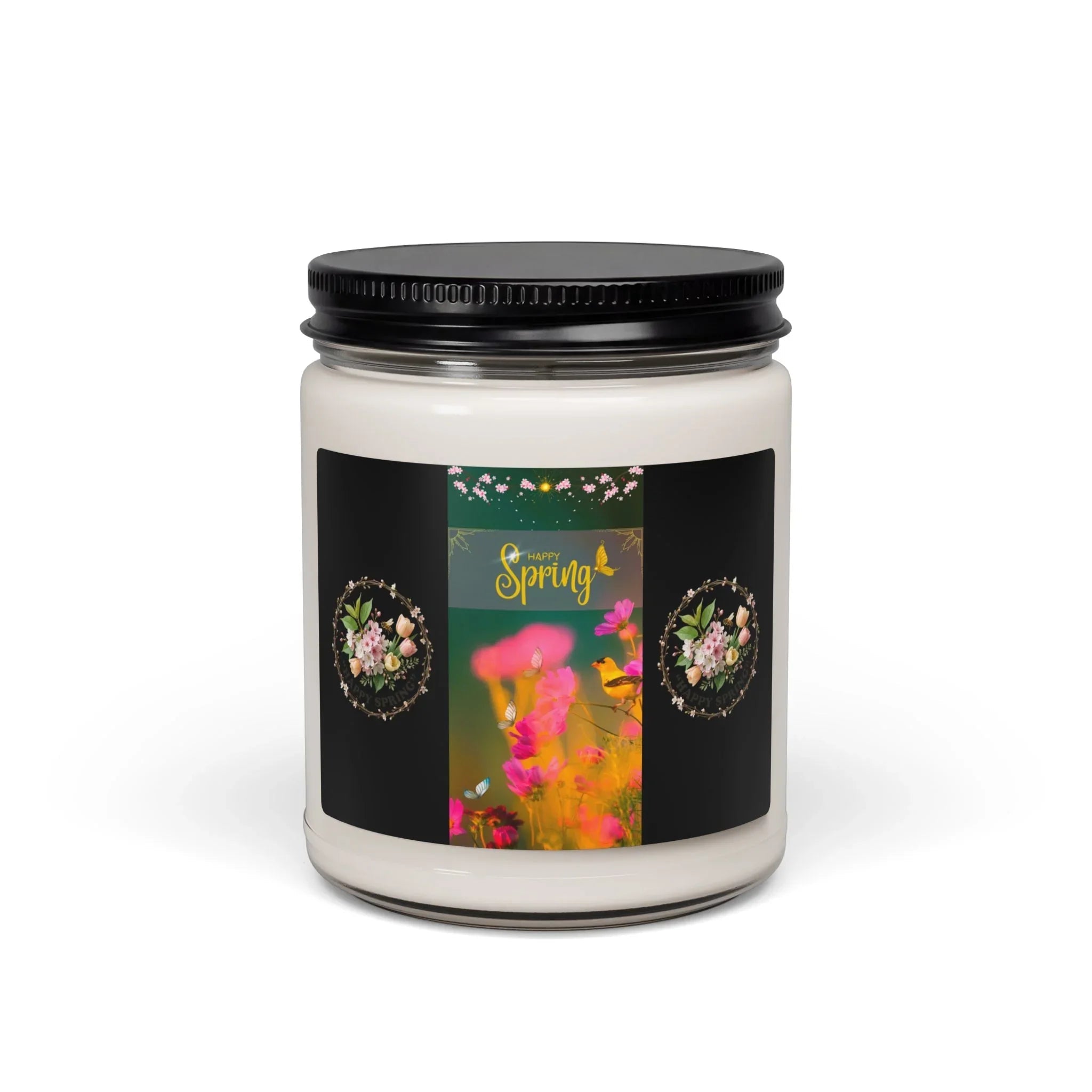 Spring Floral Label Candle | Scented Soy Candle 9oz Printify
