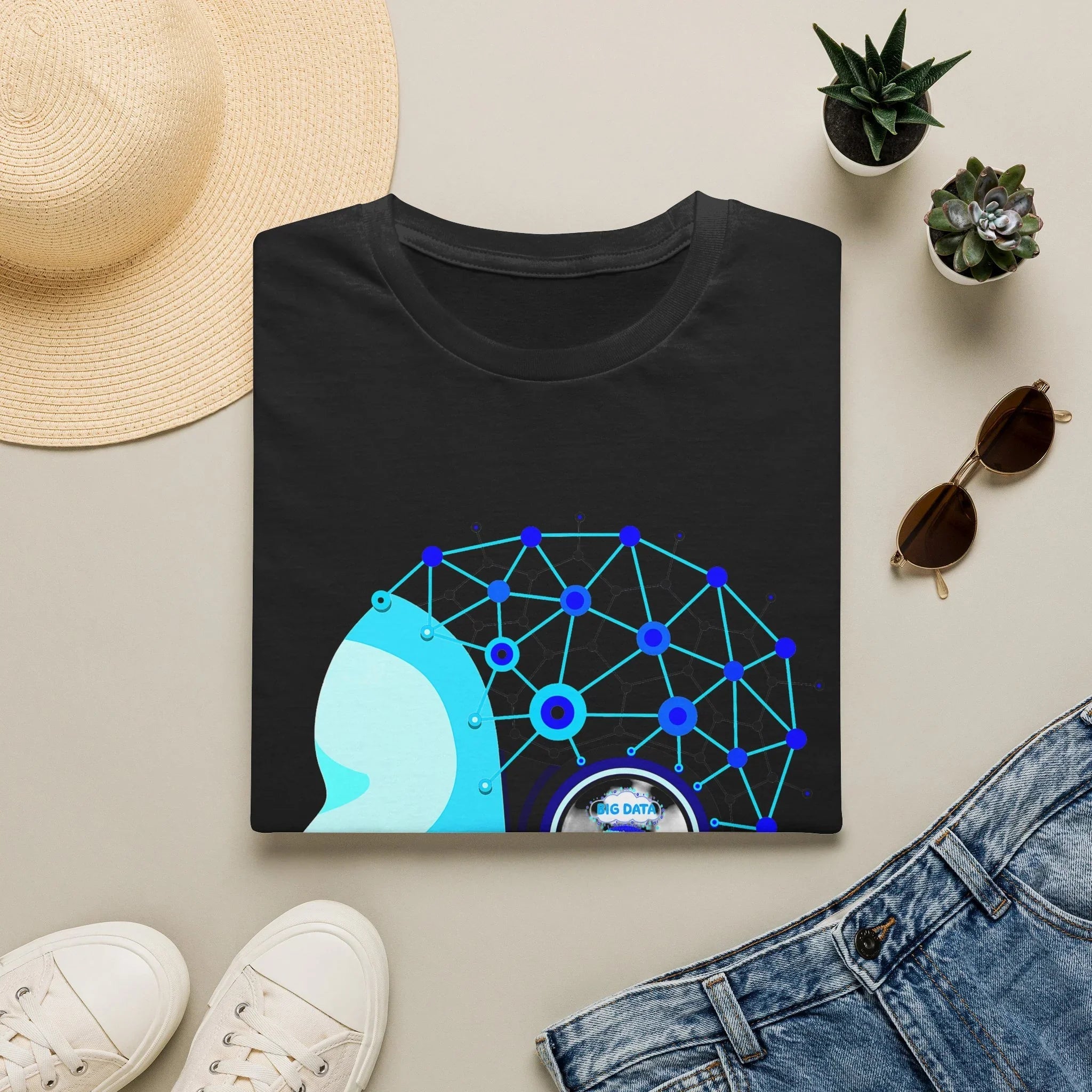 AI Neural Network Head T-Shirt | Futuristic Tech Brain Design Printify