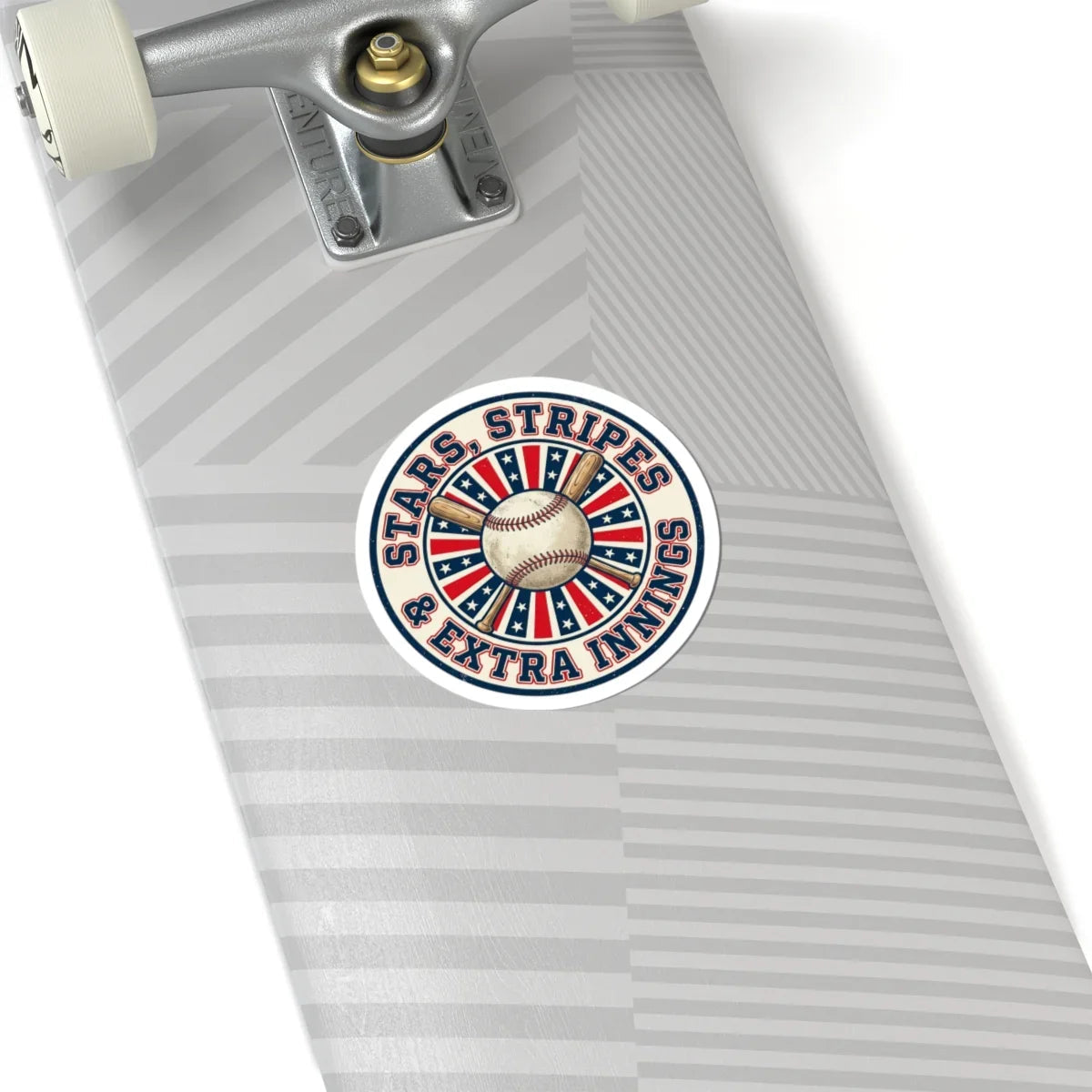 Stars Stripes Extra Innings Sticker | Vintage Patriotic Baseball Graphic Printify