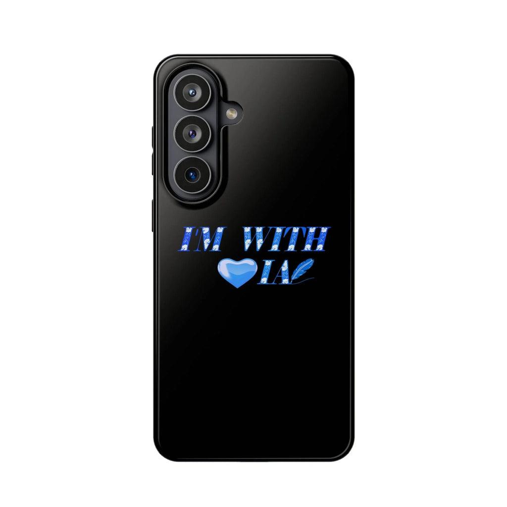 AI Phone Case — "I'm With IA" Blue Heart Magnetic Impact-Resistant Case Printify