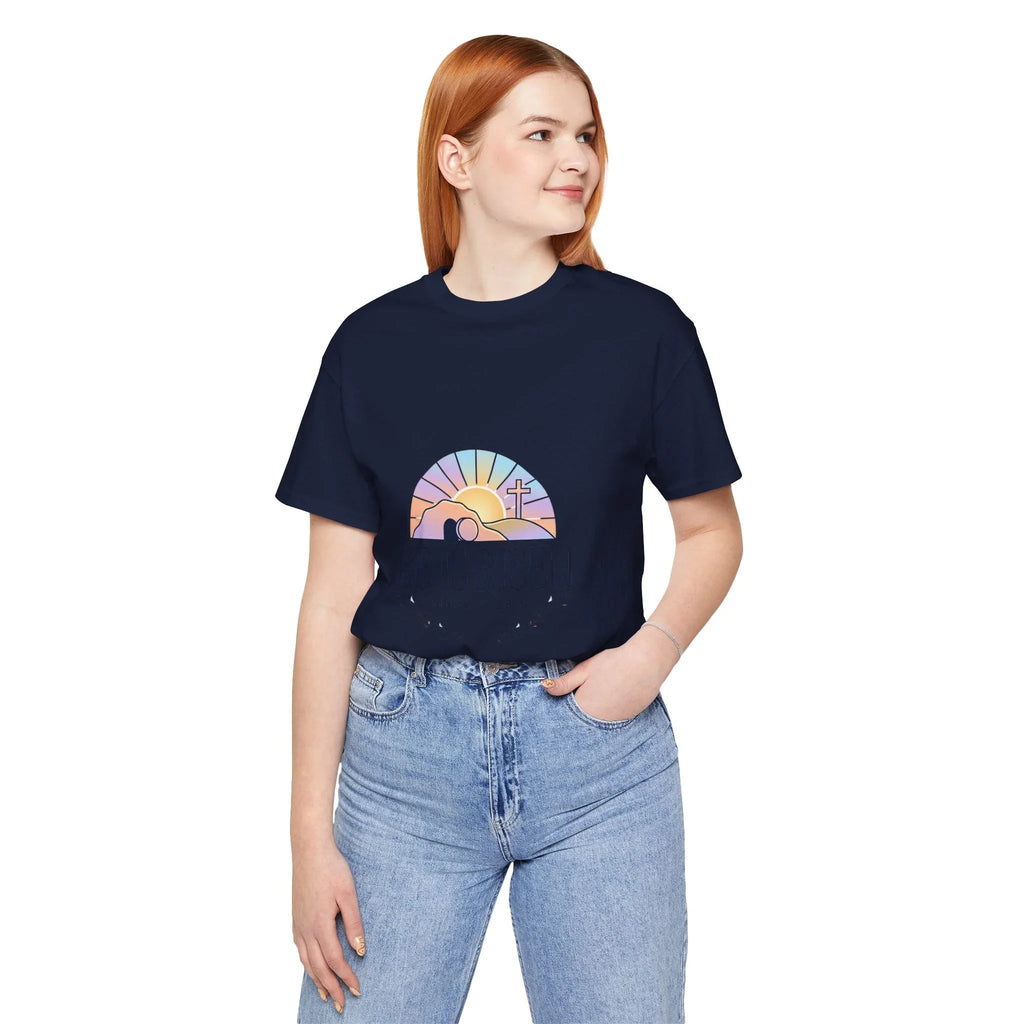 He Is Risen Tee | Easter shirt, Christian apparel, resurrection scripture shirt Printify