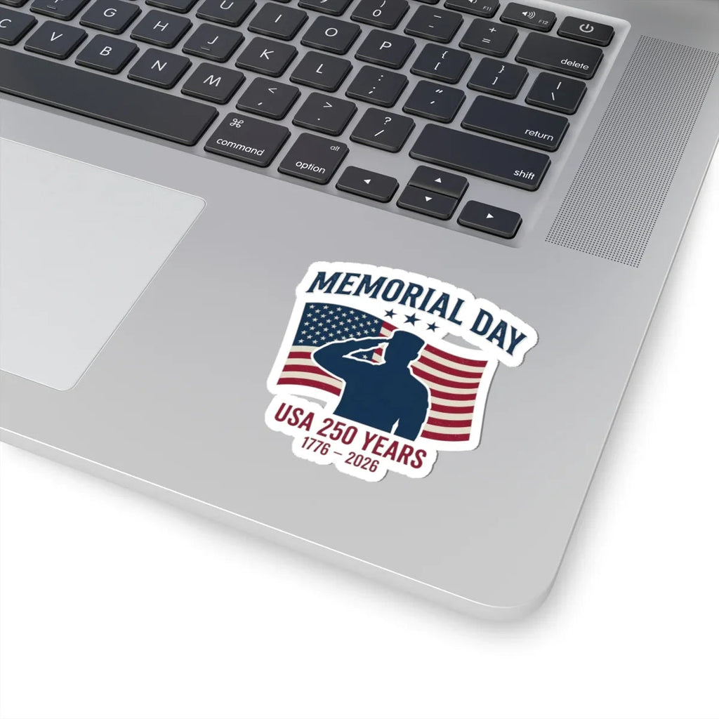 Memorial Day USA Sticker | vintage distressed red white blue Printify