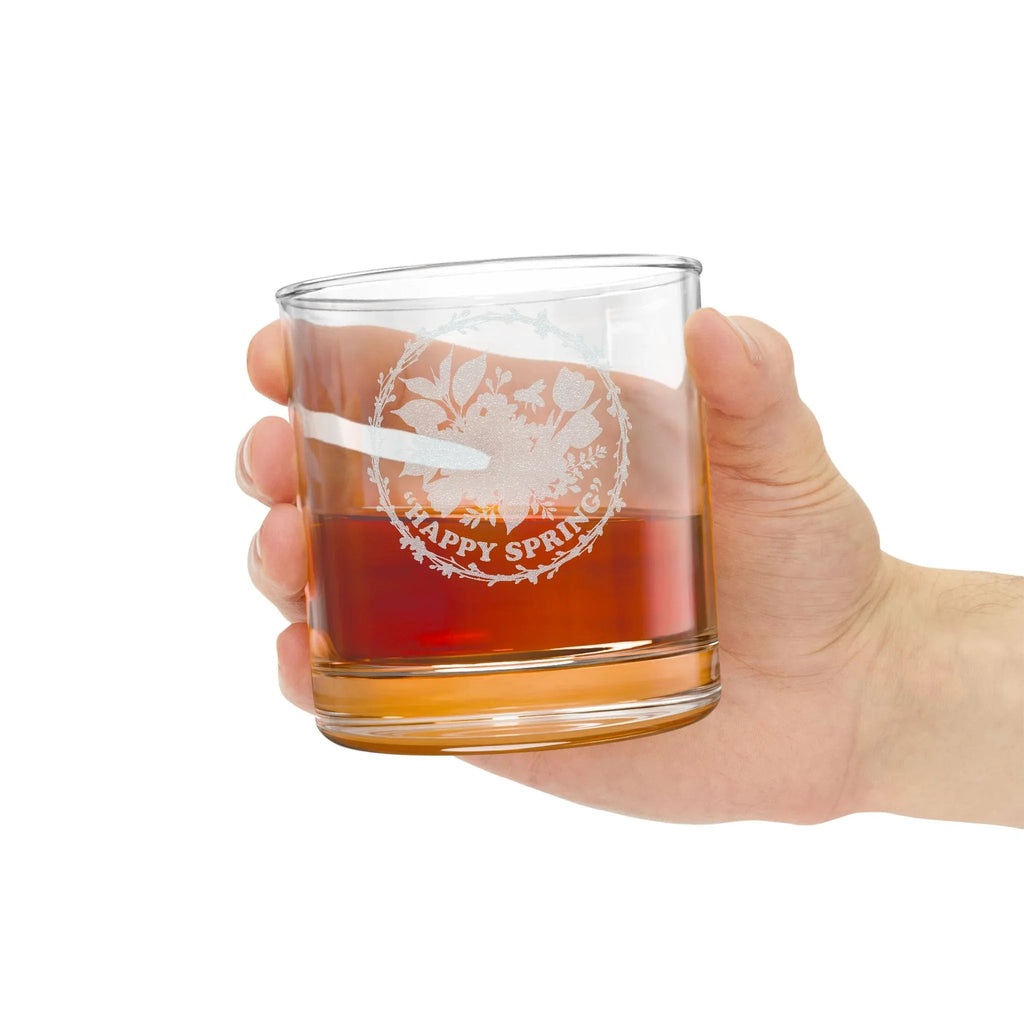 Happy Spring Juice Have Good Luck Whiskey Glass 10.5oz Engraved Printify
