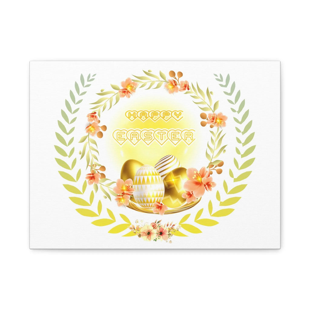 Happy Easter wreath Easter Canvas | Matte stretched wall art Printify