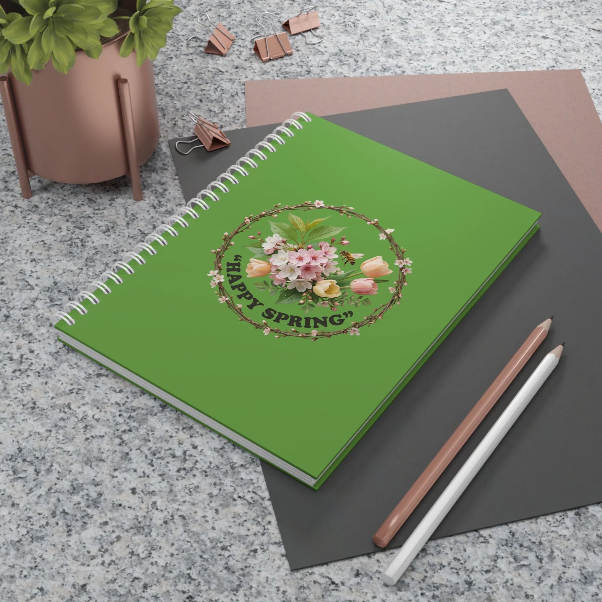 Spring Floral Spiral Notebook — Easter Gift Journal Printify