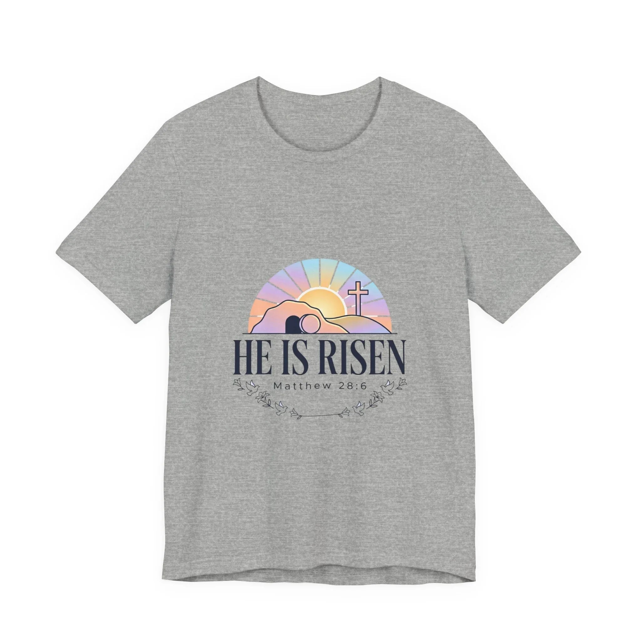 He Is Risen Tee | Easter shirt, Christian apparel, resurrection scripture shirt Printify