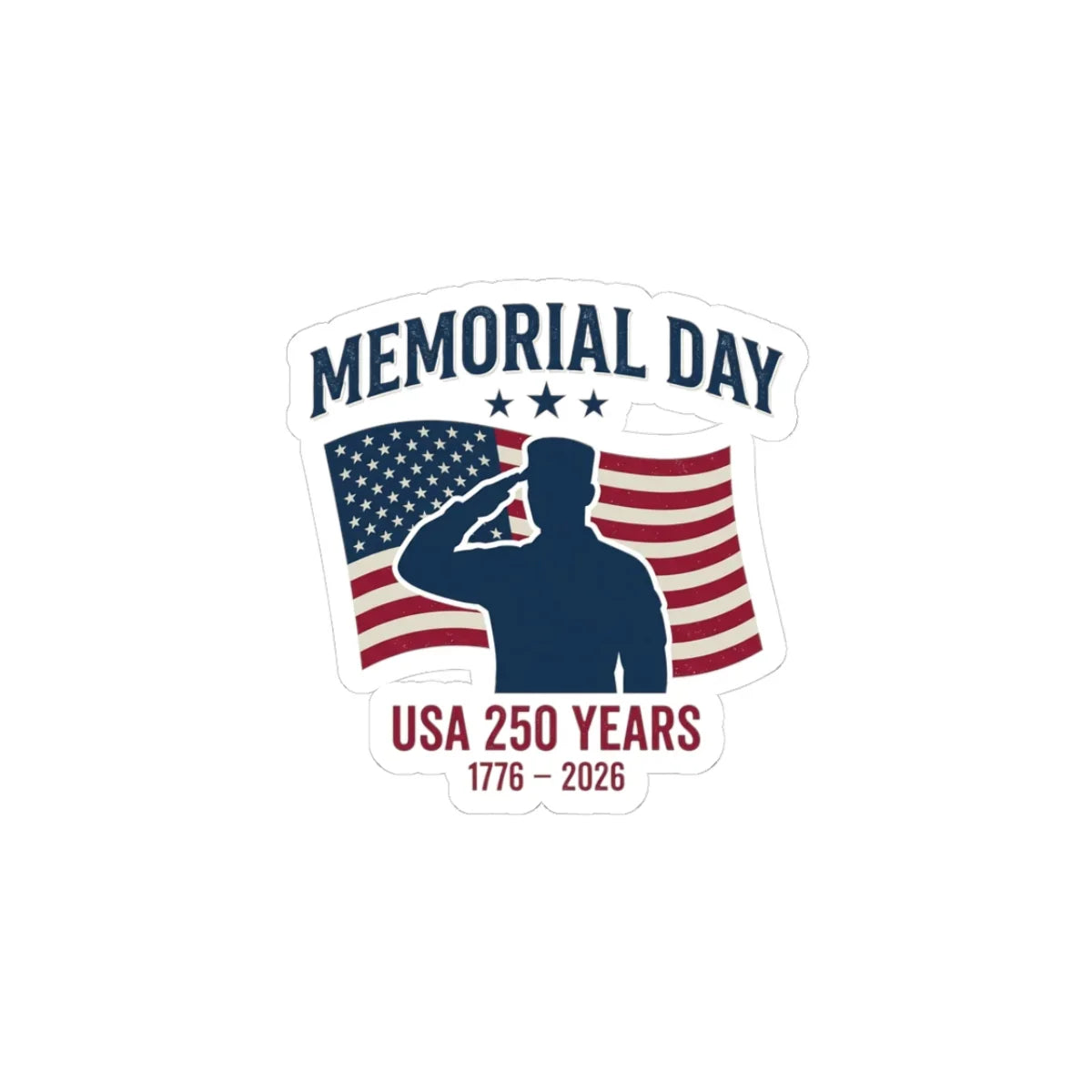 Memorial Day USA Sticker | vintage distressed red white blue Printify