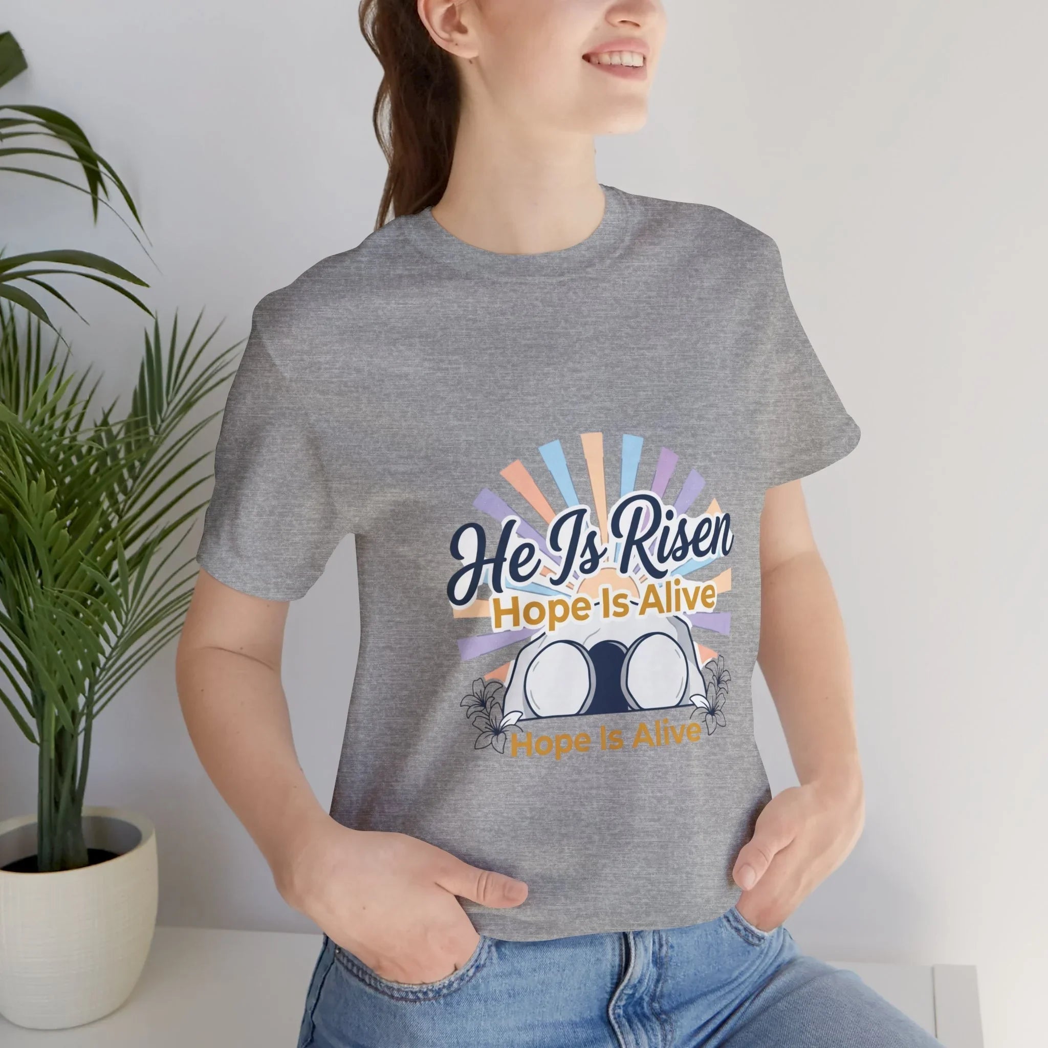 He Is Risen Tee | Easter shirt, Christian apparel, resurrection faith tee Printify